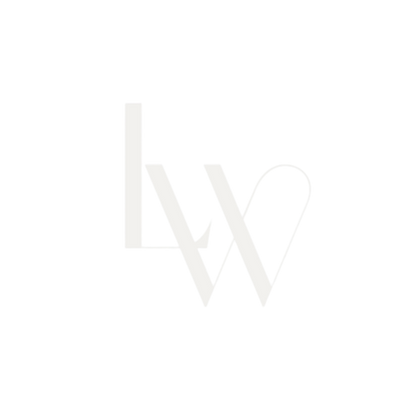 White LW logo for Lindsey Whitaker Wellness