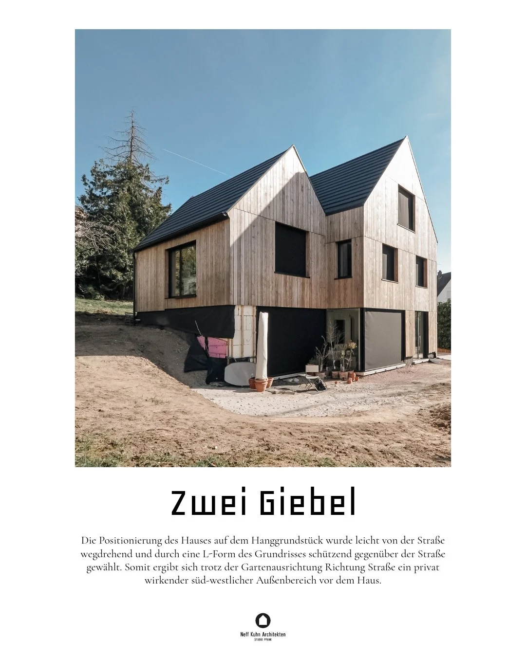 Dieses Haus ist in enger Zusammenarbeit mit der Bauherrschaft entstanden; aus vielen Gespr&auml;chen, Skizzen, Entwurfsvarianten und gemeinsamen Entscheidungen. Ziel war es, die individuellen Ideen und W&uuml;nsche nicht nur planerisch zu erfassen, s