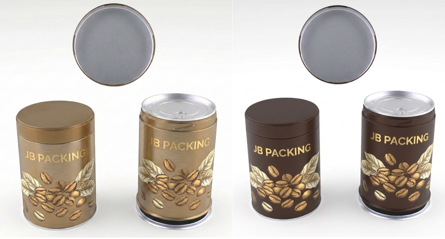 Close-up of a custom printed tin box showing the difference between vibrant white-base printing and metallic transparent ink effects.