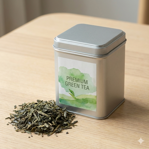 stackable square tin box, demonstrating space-saving efficiency for retail shelf display and shipping.