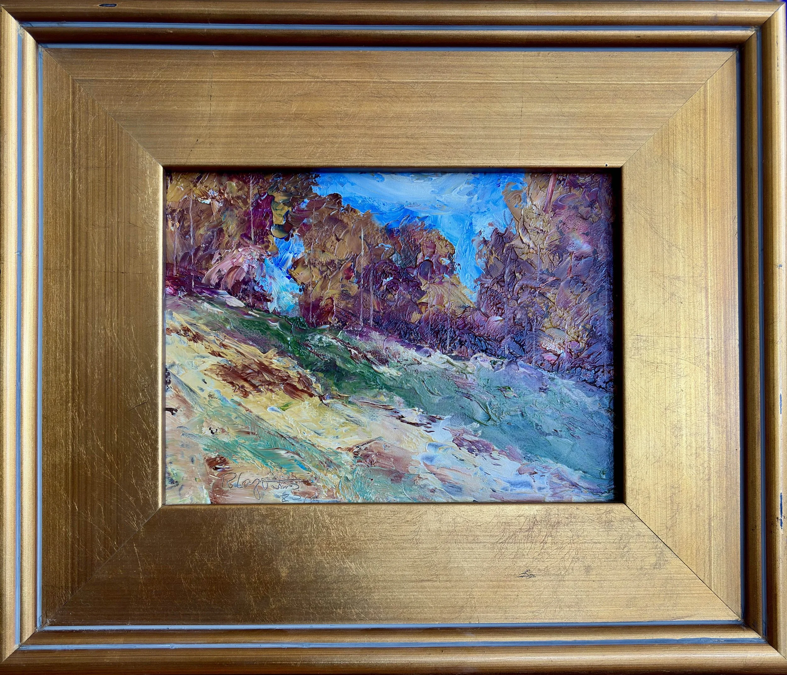 Hillside Late Fall | Oil on Masonite | 13 3/8" x 11 1/2" Framed | 250