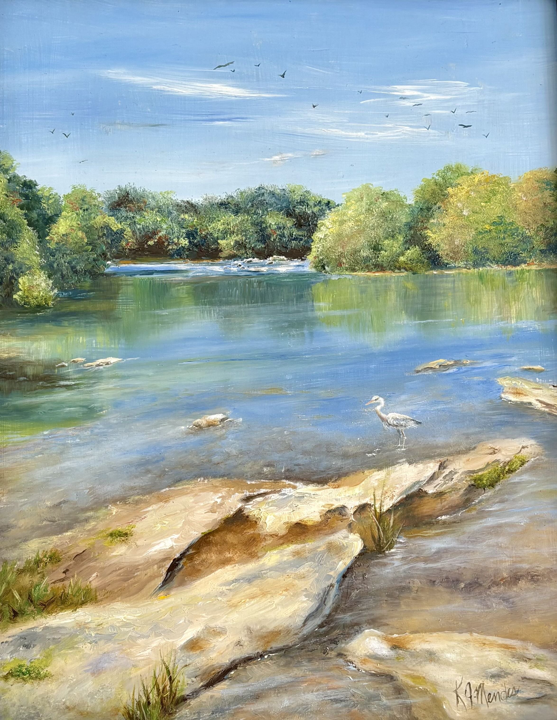 Rocks on New River | Oil on Canvas | 17" x 14" Framed | 400