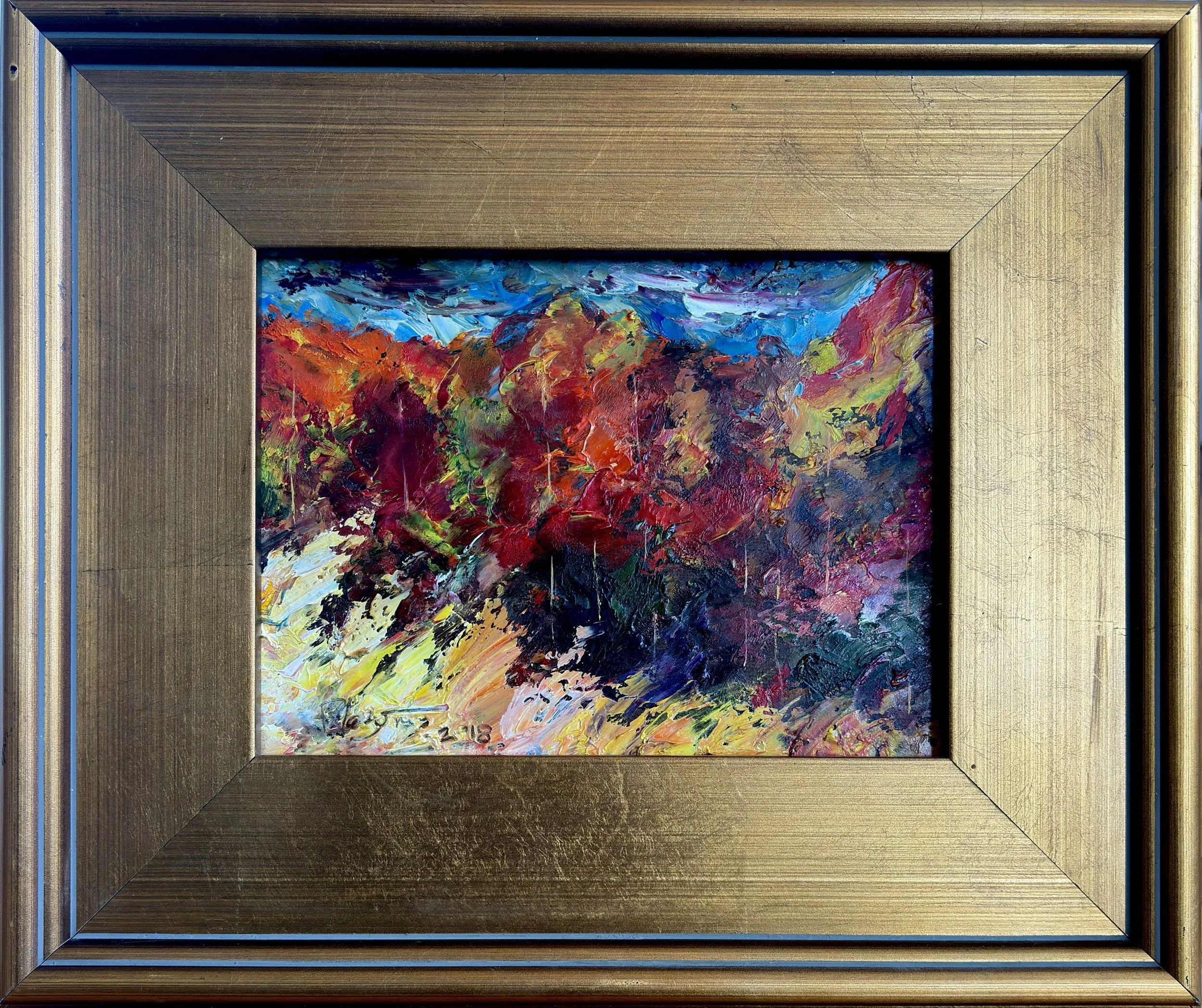 Fall Eclipse, Forest Verge | Oil on Masonite | 13 3/8" x 11 1/2" Framed | 250