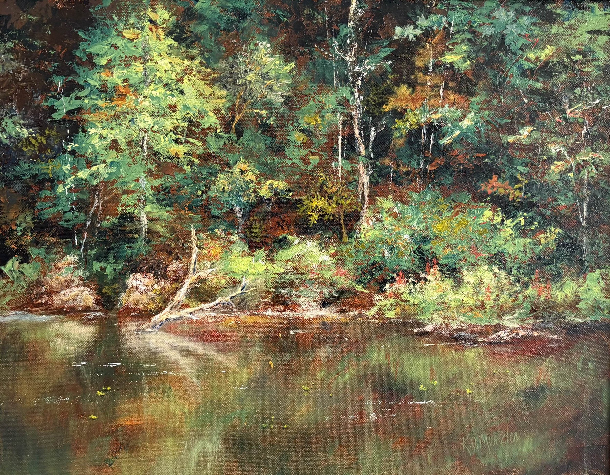 Hallow on the River | Oil on Canvas | 14" x 18" Framed | 375