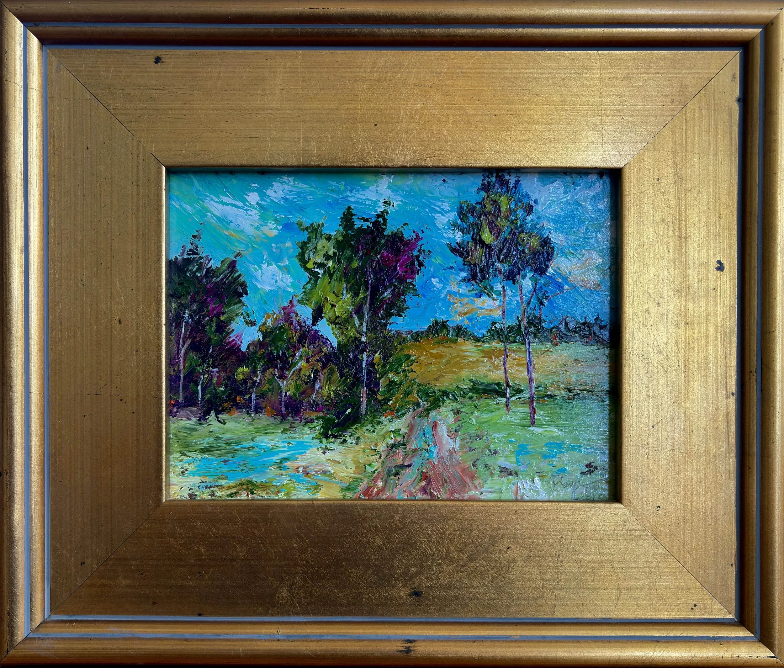A Quiet Place I'd Like To Be | Oil on Masonite | 13 3/8" x 11 1/2" Framed | 250