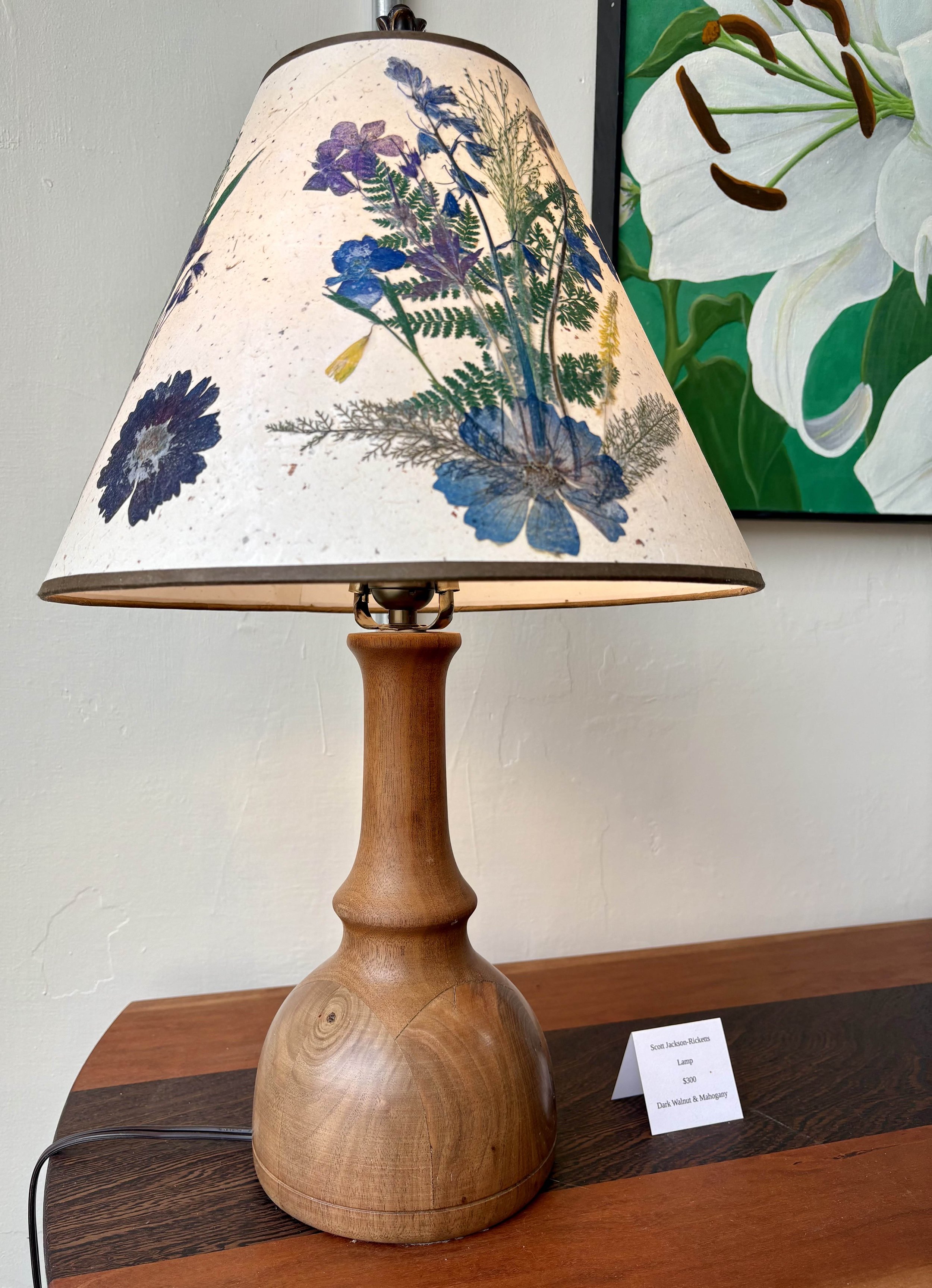 Dark Walnut and Mahogany Lamp (lampshade sold separately) | 300