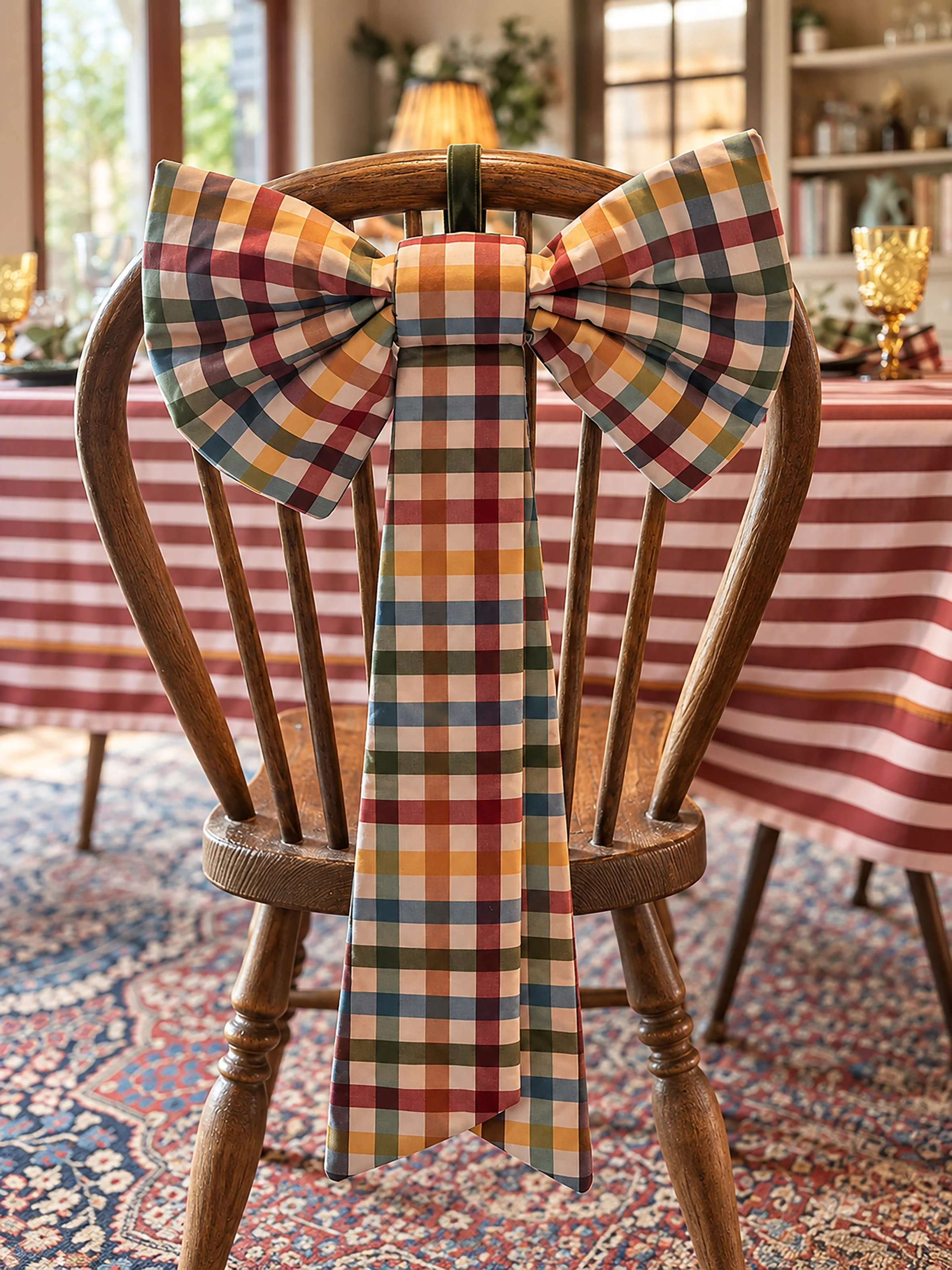 Large Padded Decor Bow: "Gymkana Chubby Check"