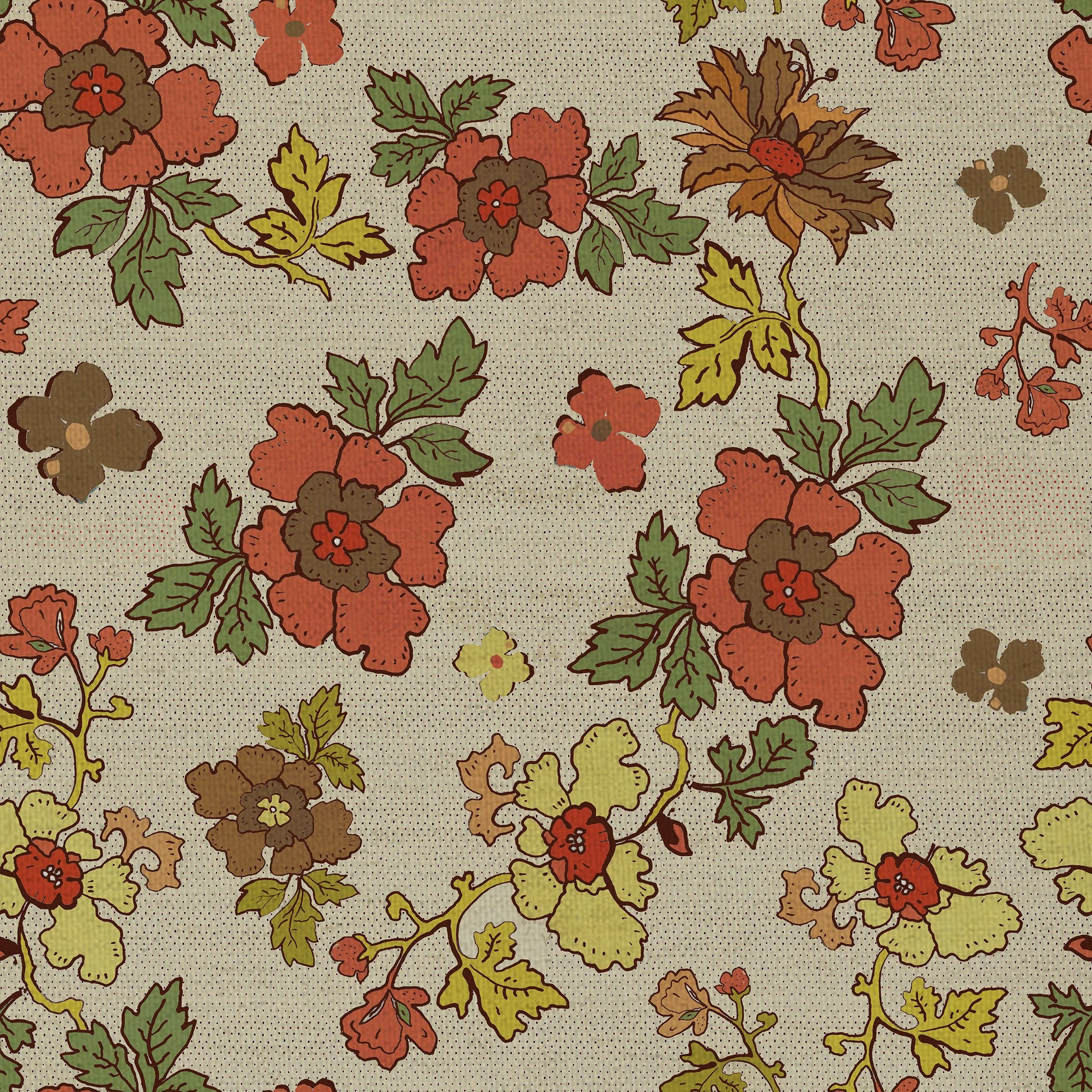 Nostalgic floral fabric repeat pattern