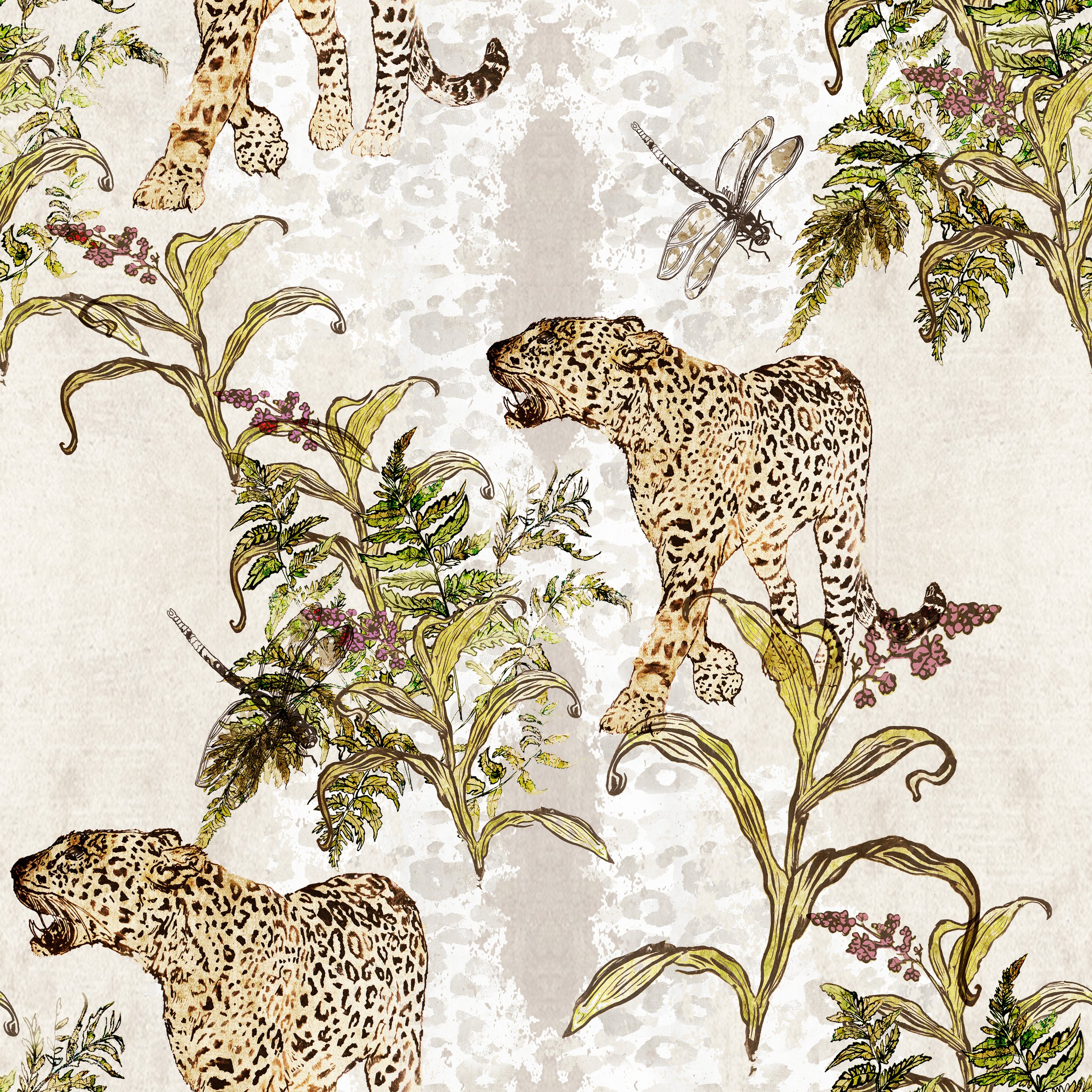 antique leopards in the jungle repeat.jpg
