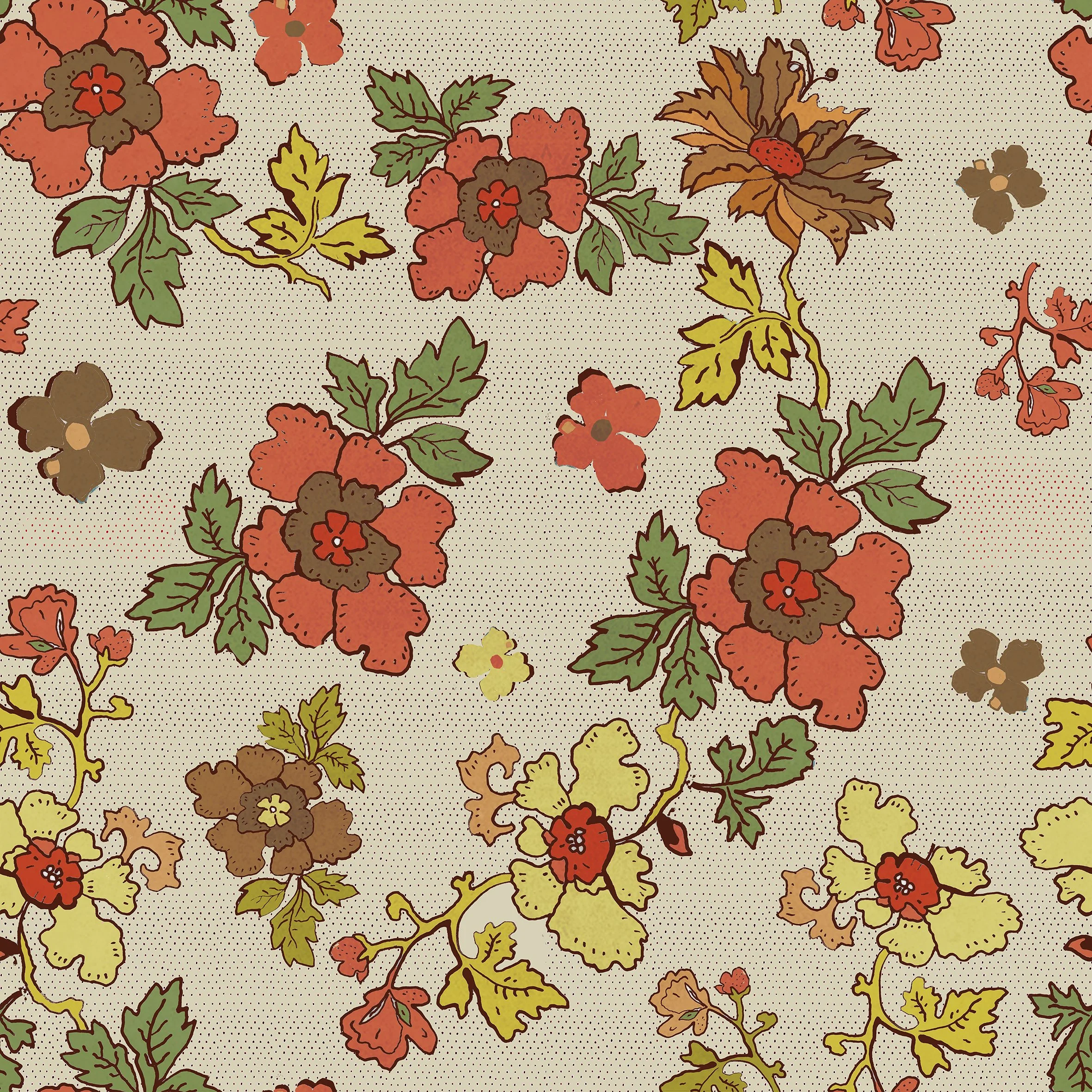 Floral Retro Wallpaper