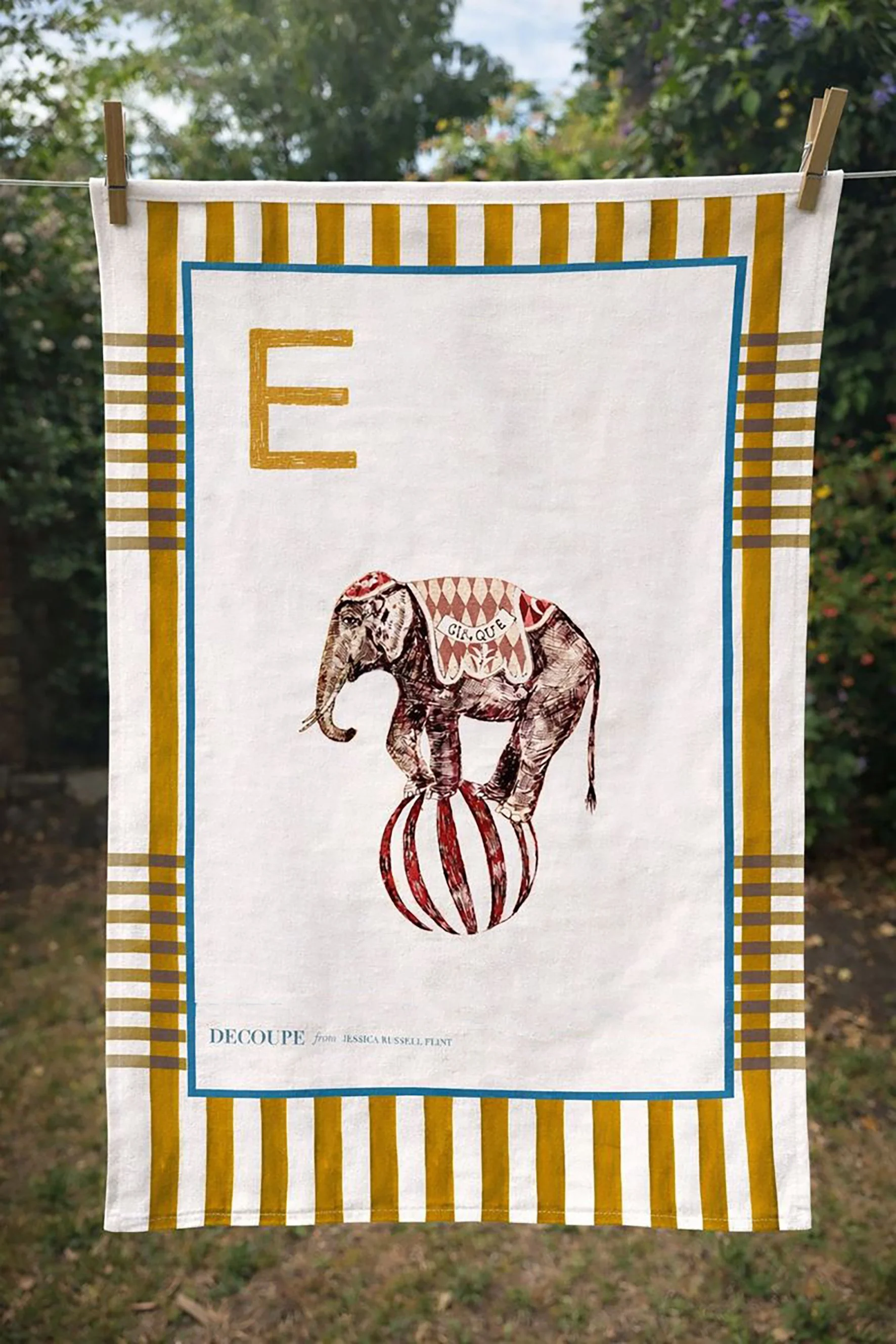 E FOR ELEPHANT TEA TOWEL ON LINE.jpg
