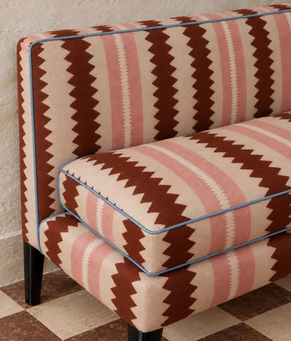 zig zag burgundy stripe fabric on sofa.jpg