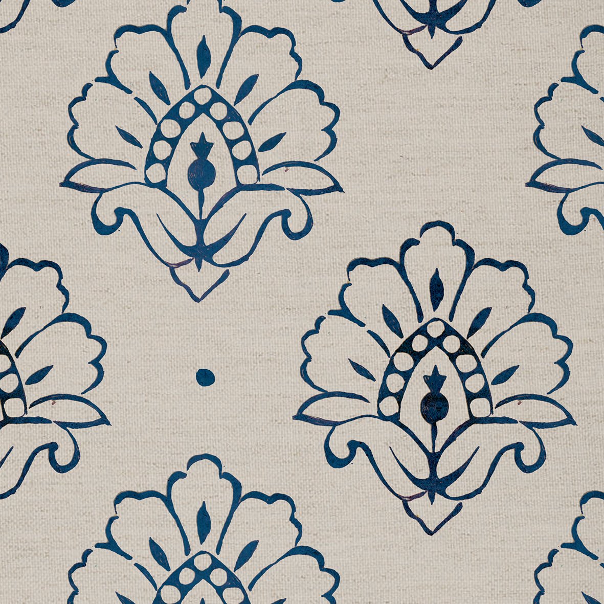 "Celia" Block Print Blue Fabric