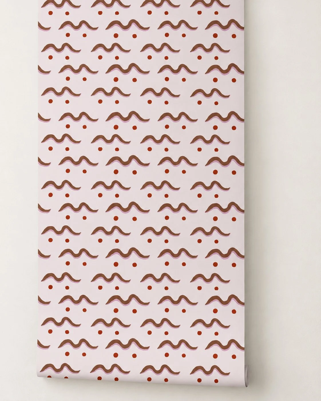 DRUM hand-painted wave and dot wallpaper by Découpé