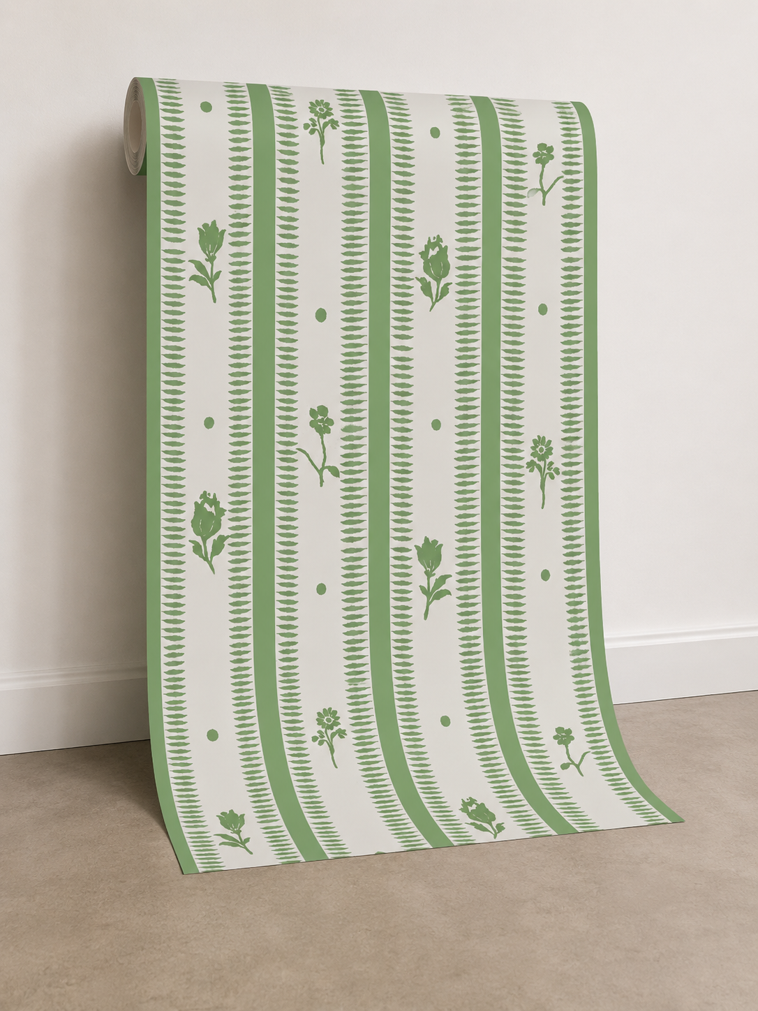 Wallpaper "Book Stripe" Apple Green