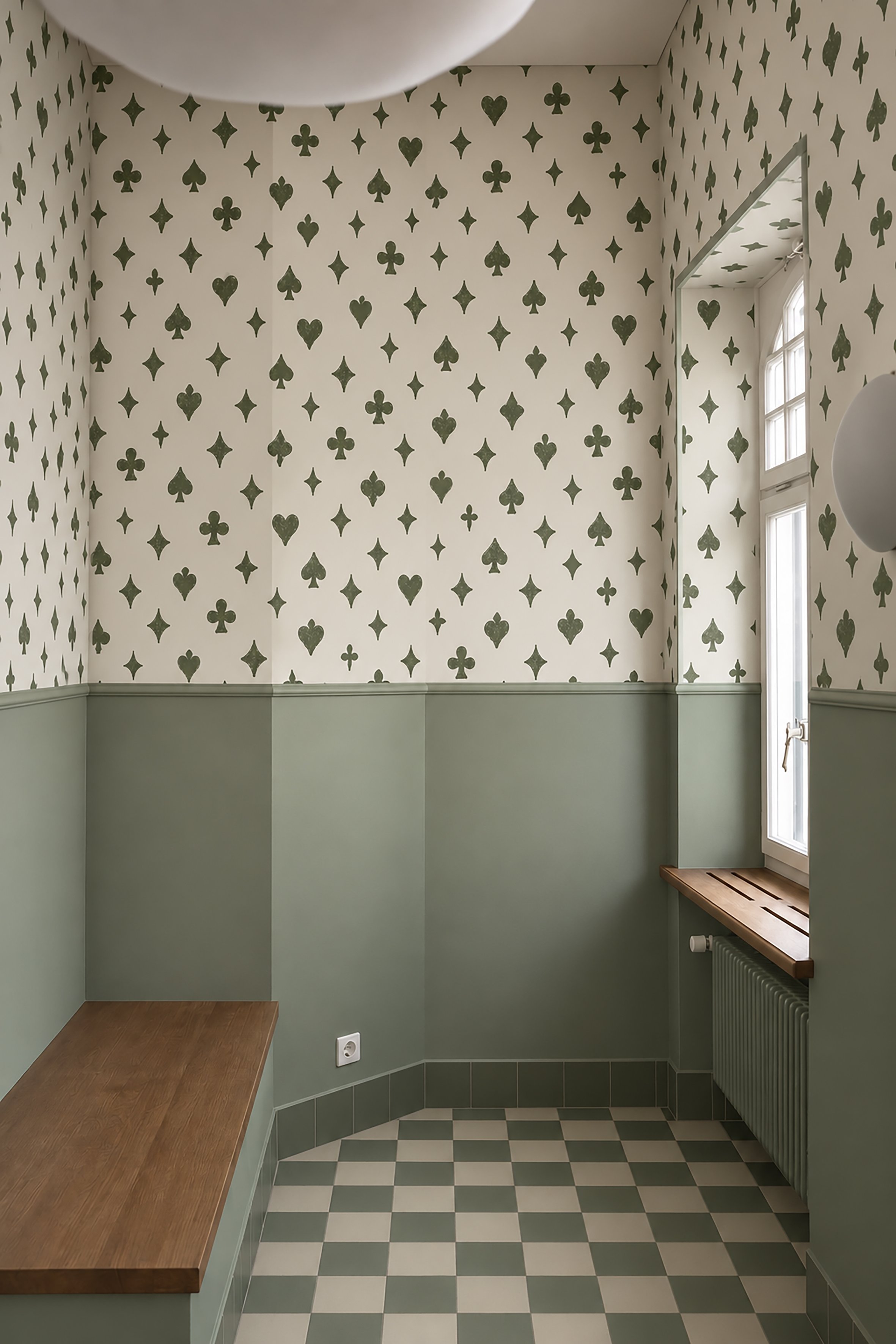 ace of spades green wallpaper room.jpg