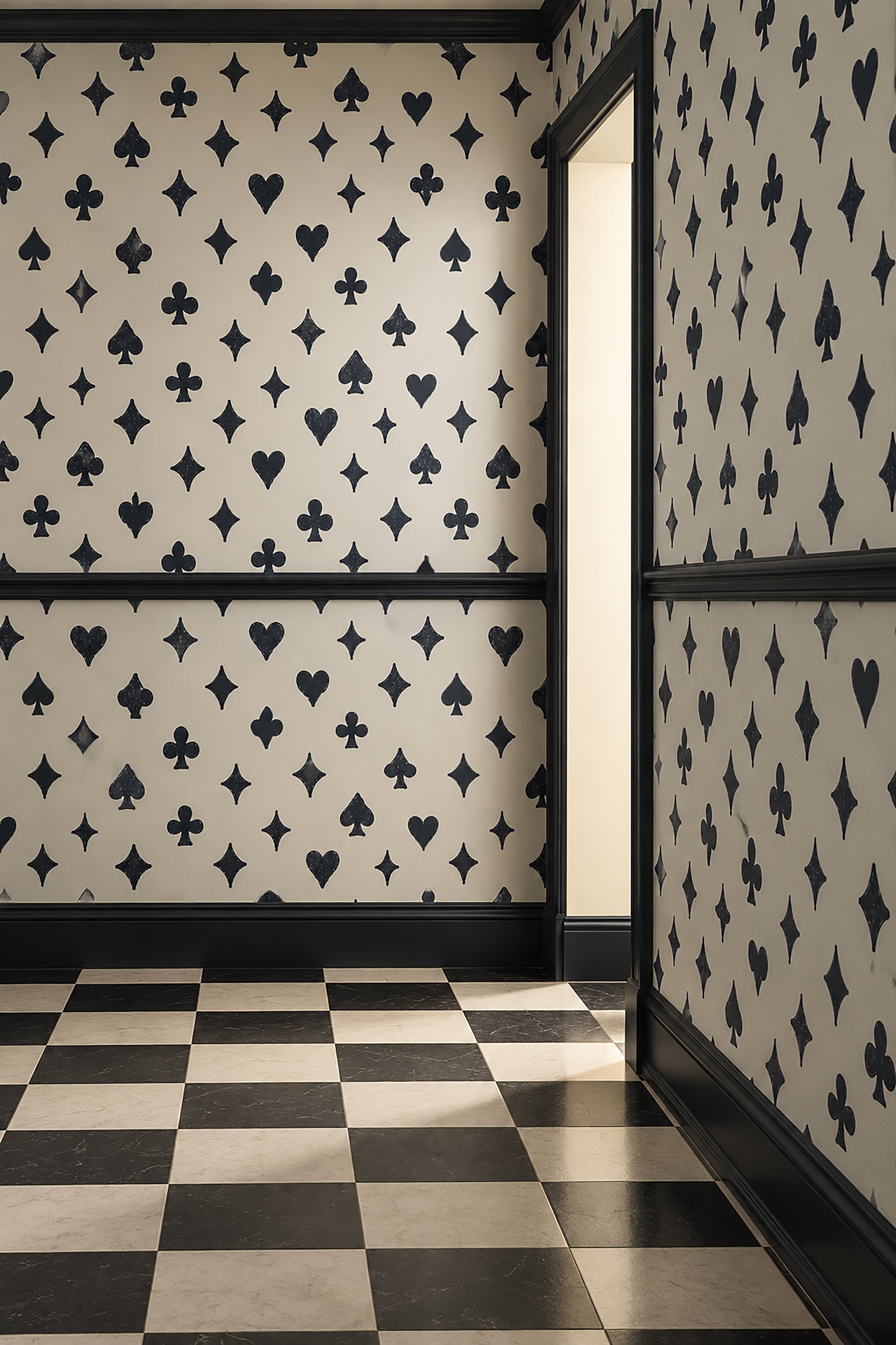 ace of spades black large wallpaper on the wall.jpg