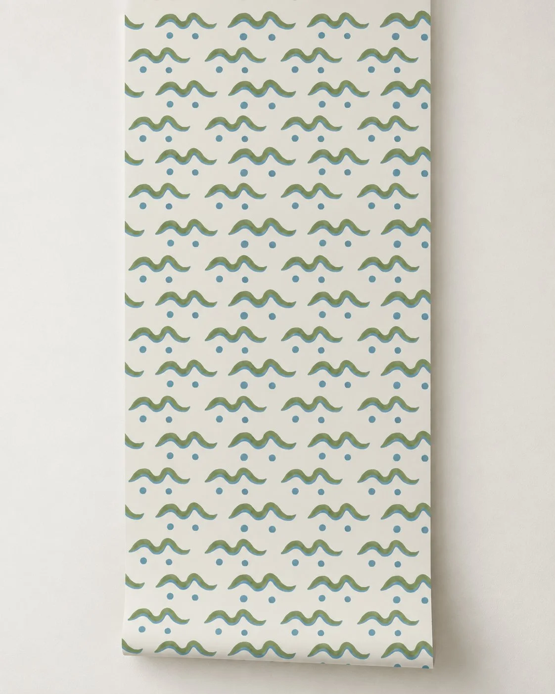 drum wallpaper green olive retro sheet  on wall.jpg