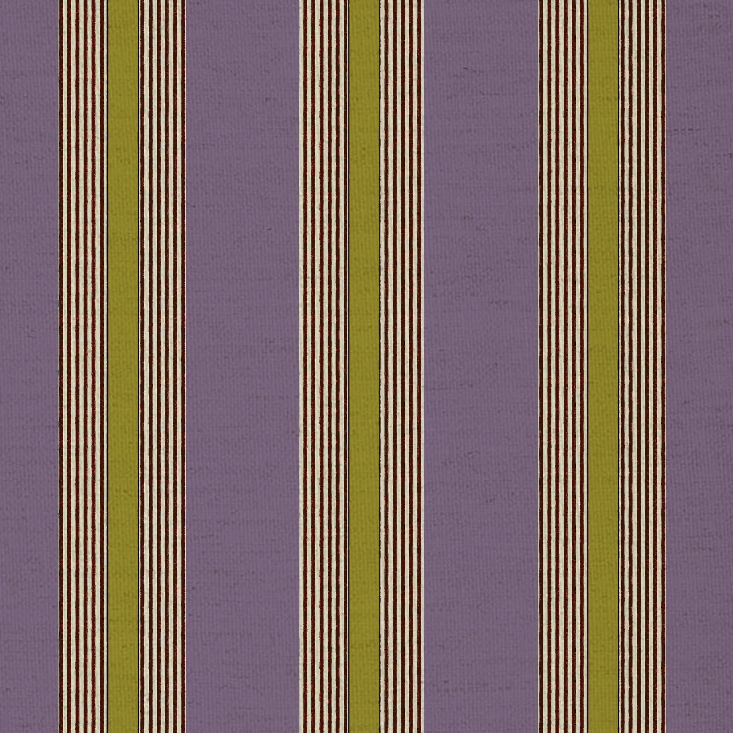"BRITISH BEACH STRIPE" Retro Purple & Lime Yellow Fabric