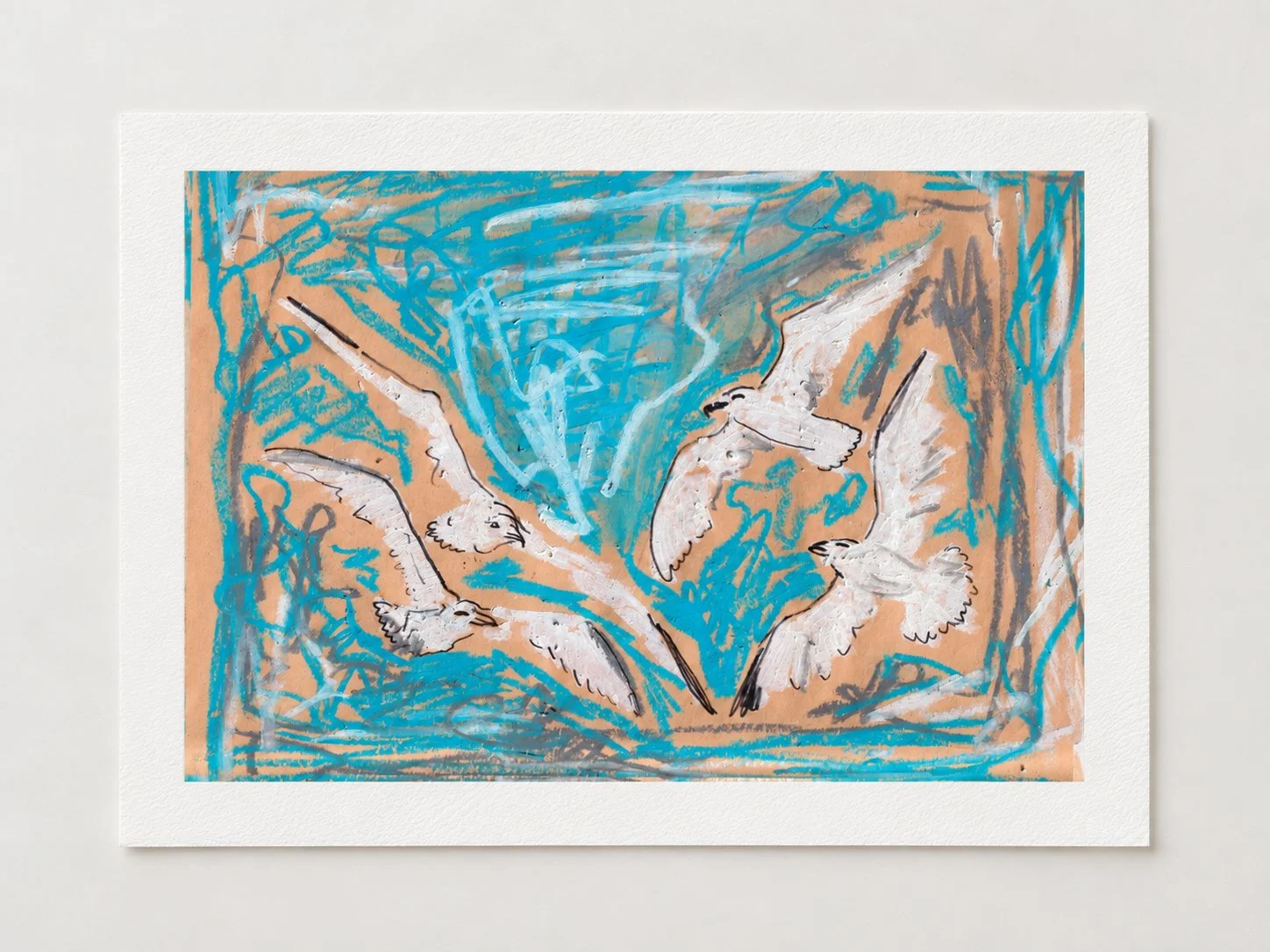 Textured Pastel Birds in Flight Print.jpg
