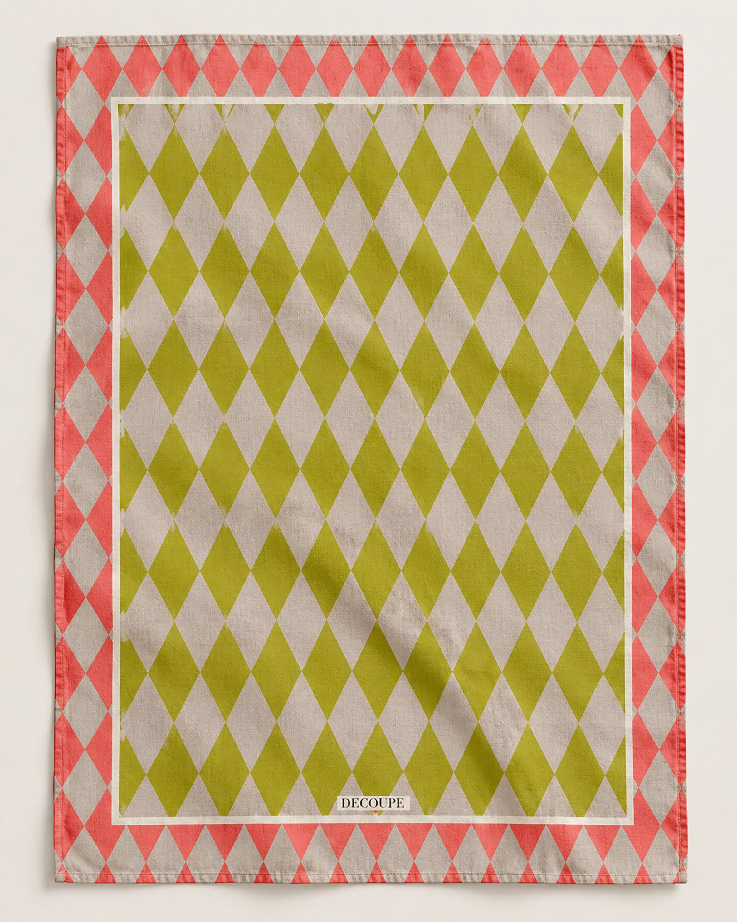 harlequin yellow and pink tea towel.jpg