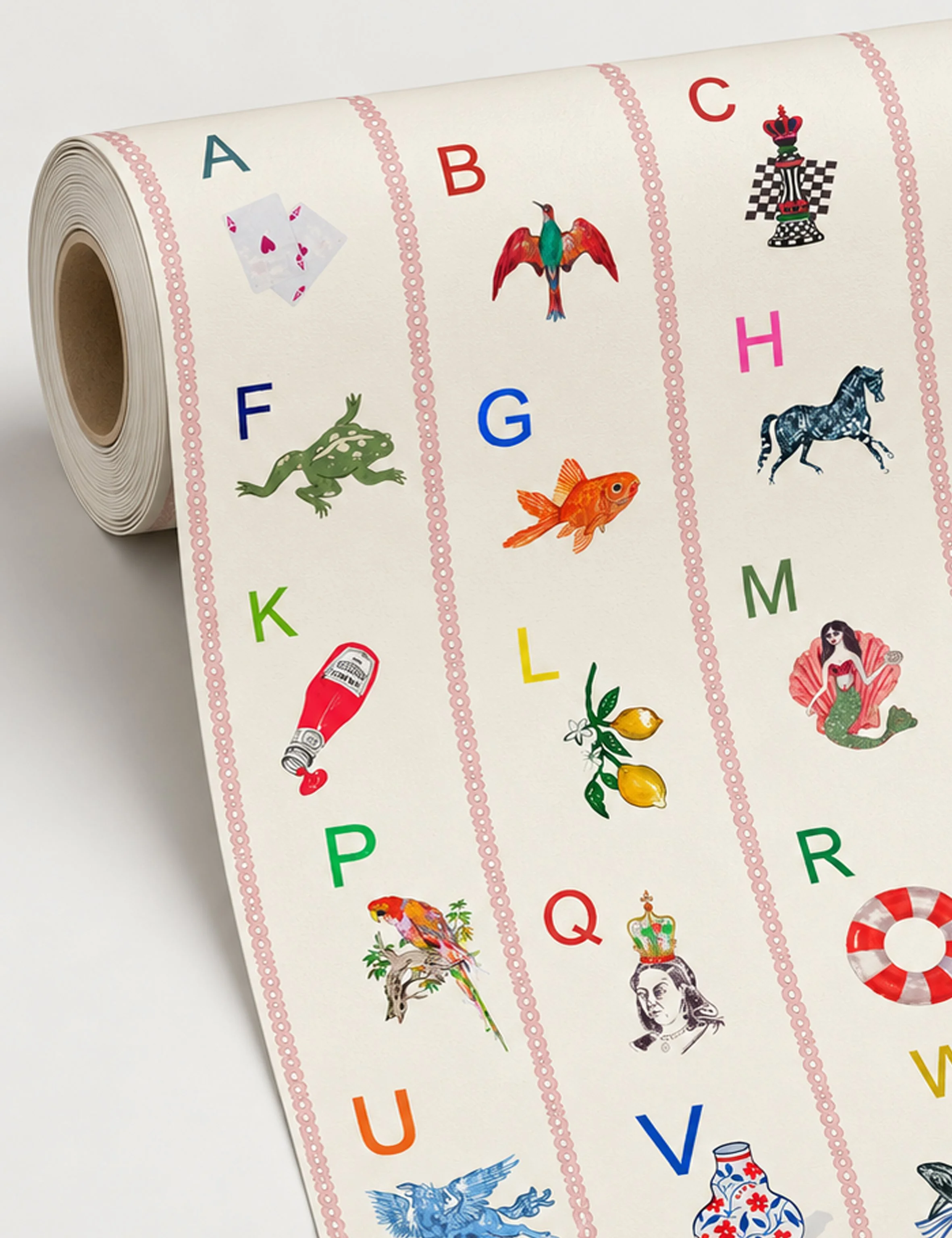 pink striped alphabet wallpaper on a roll.jpg