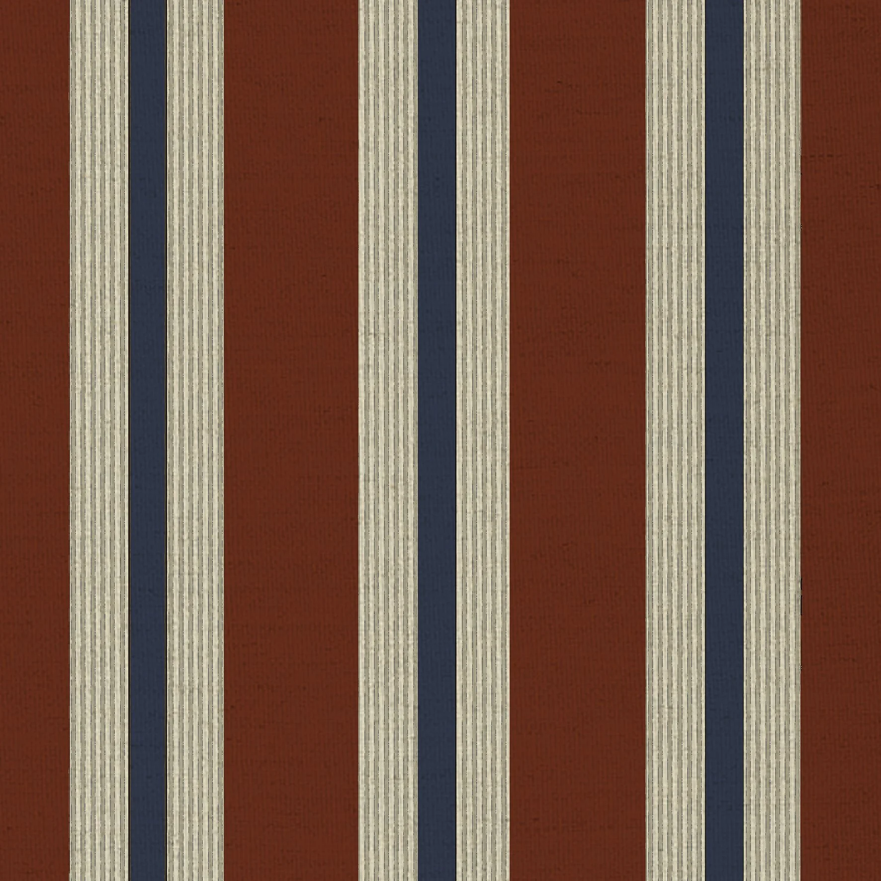 "BRITISH BEACH STRIPE" Burgundy Fabric