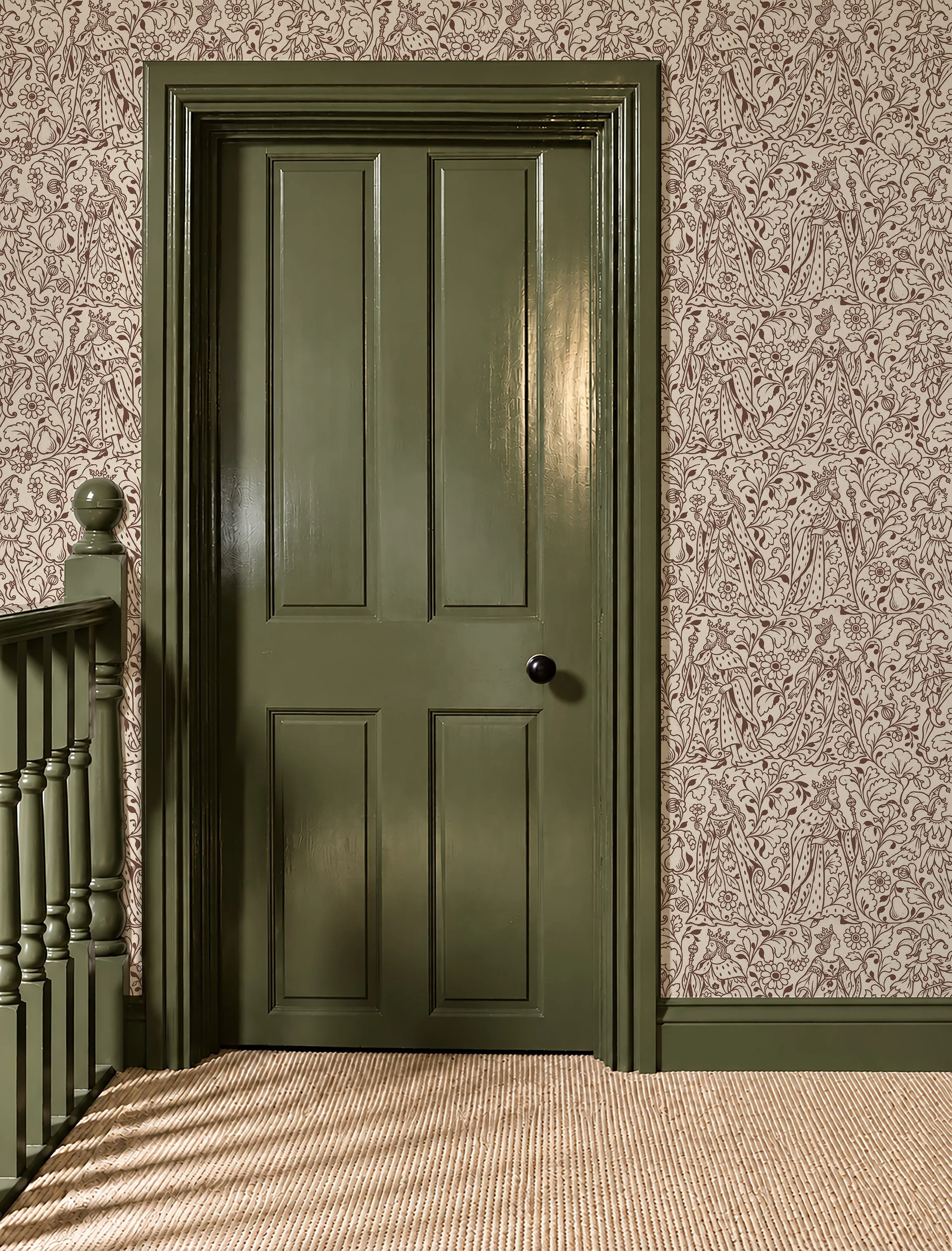 chocolate court wallpaper on landing.jpg