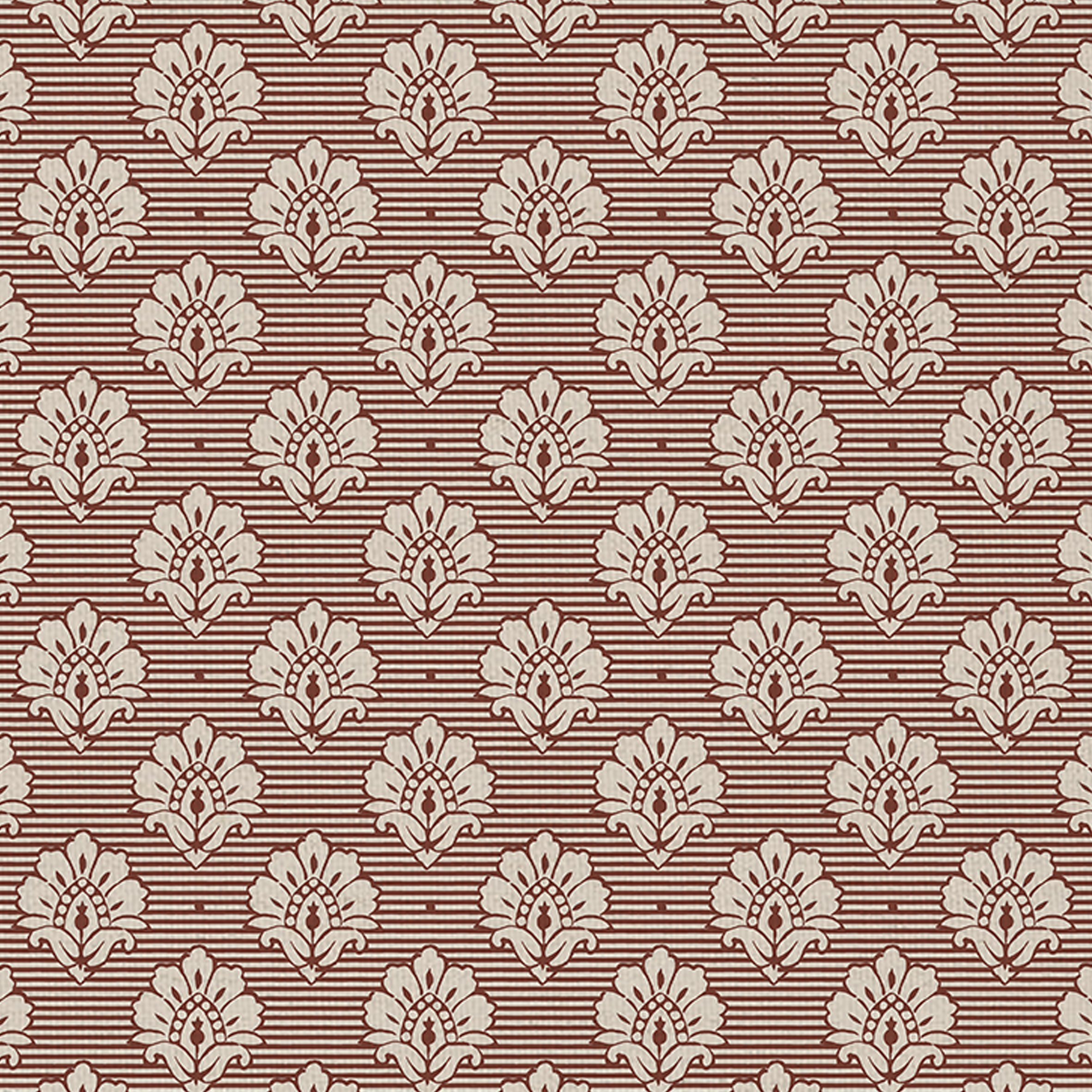"Small Celia" Block Print Brown Fabric