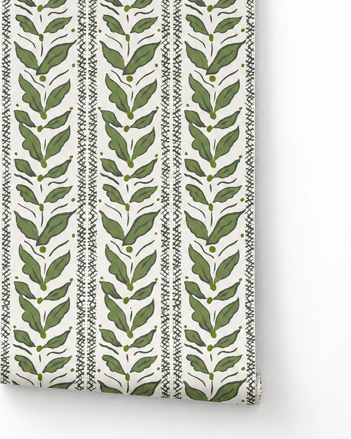 green leaf stripe panel of wallpaper.jpg