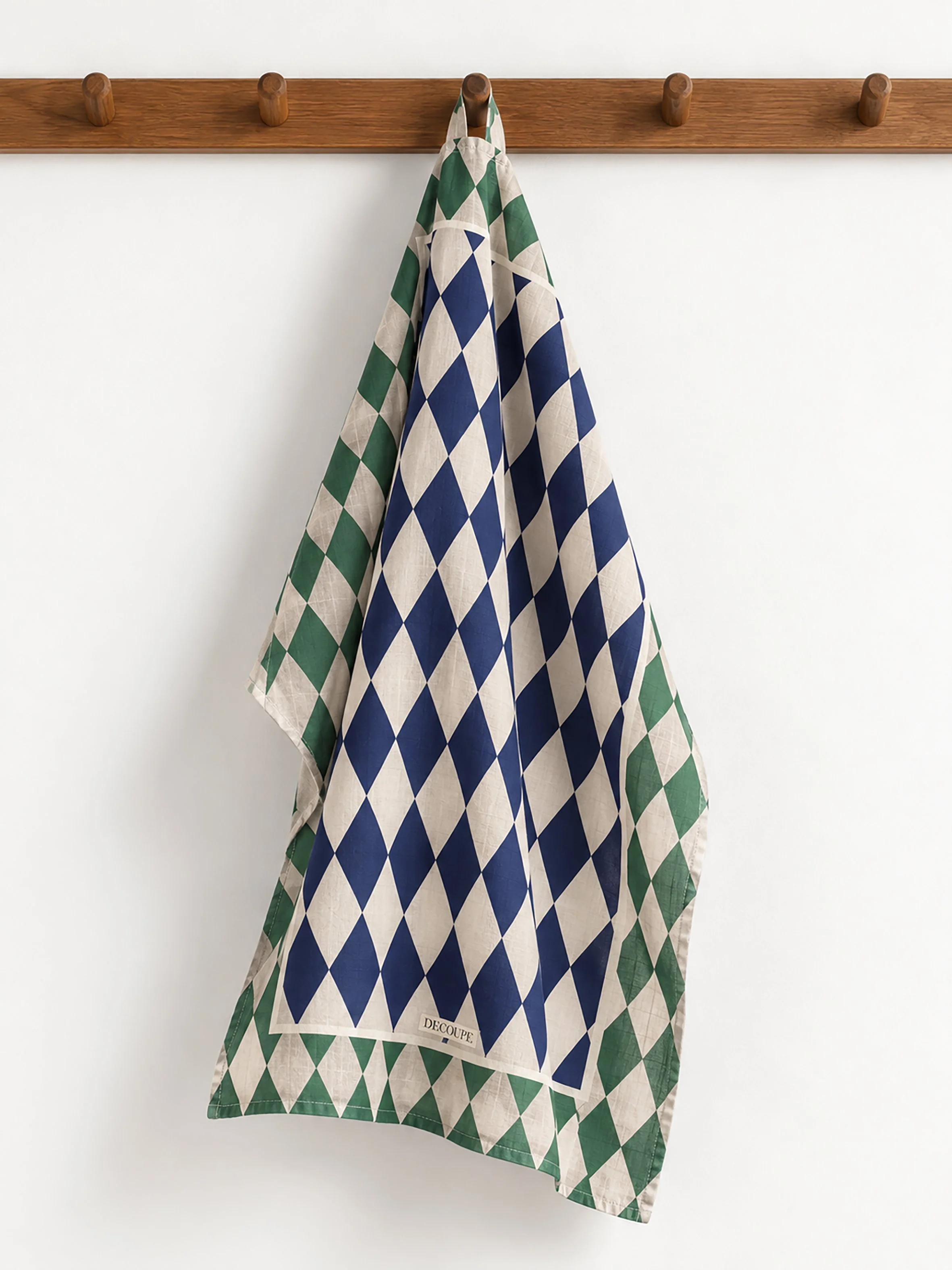navy and burgundy tea towel flat on peg.jpg