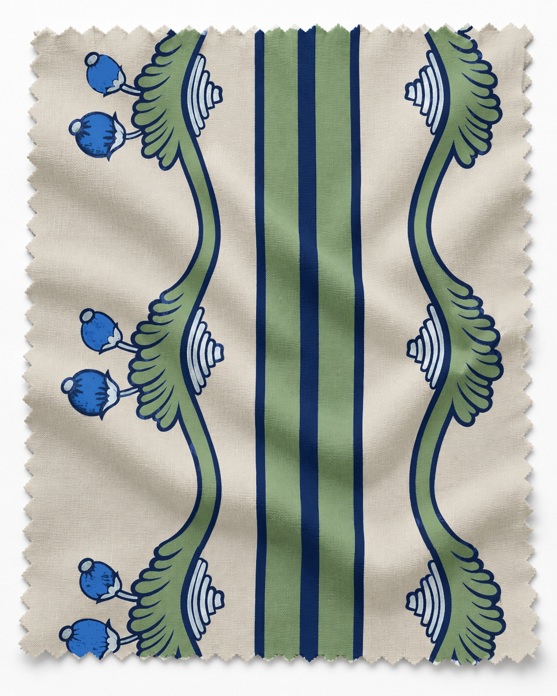 Acorn and Squiggle Organic Fabric