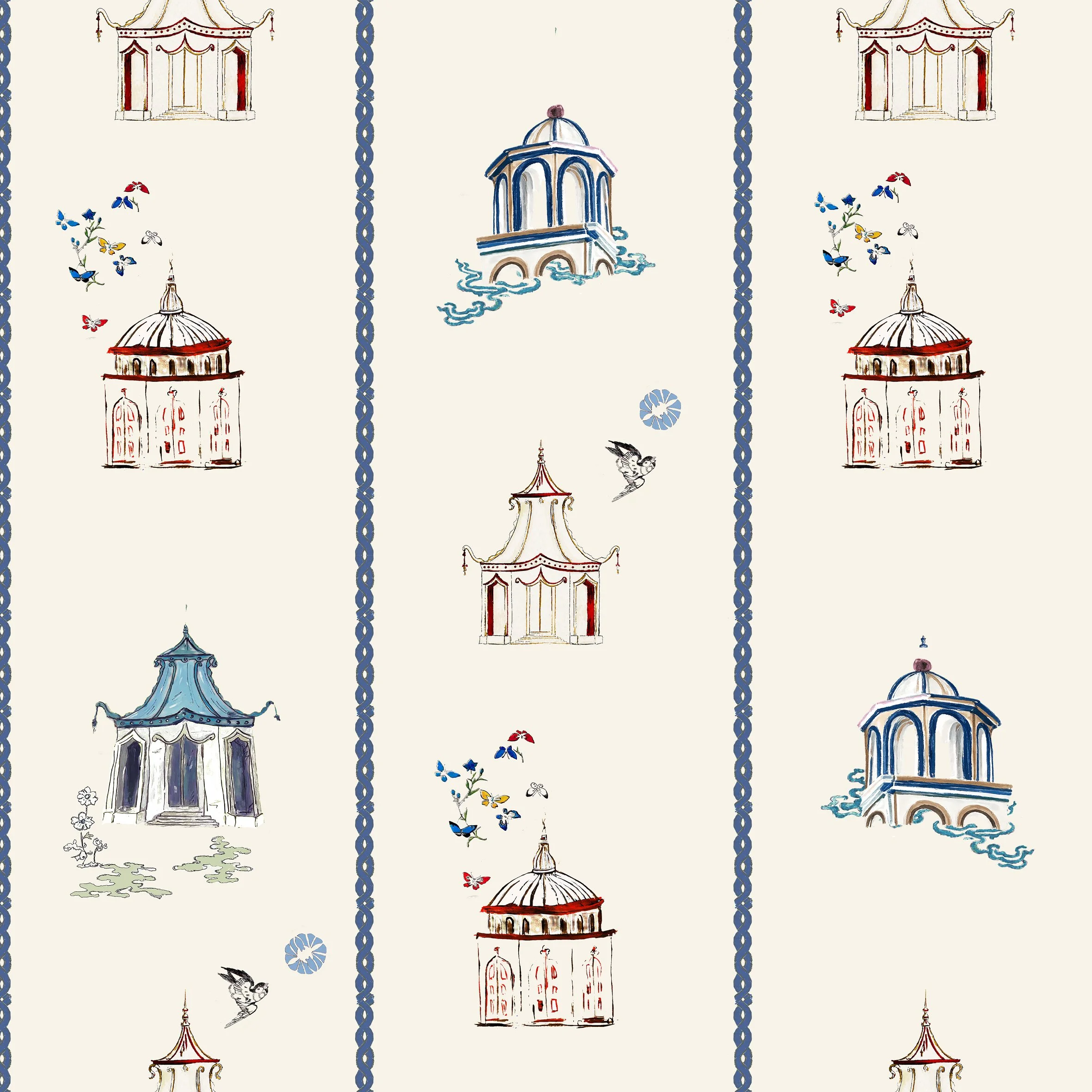 "Pagoda Stripe" Fabric