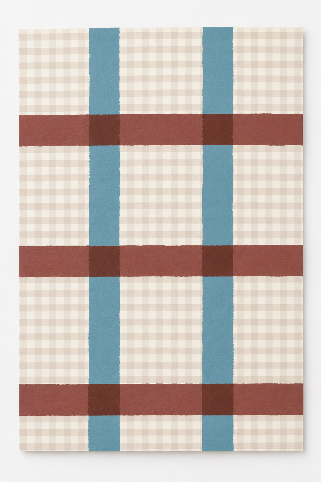 Nursery Check Wallpaper | Hand Painted Prairie Check Wallpaper x 4 colourways