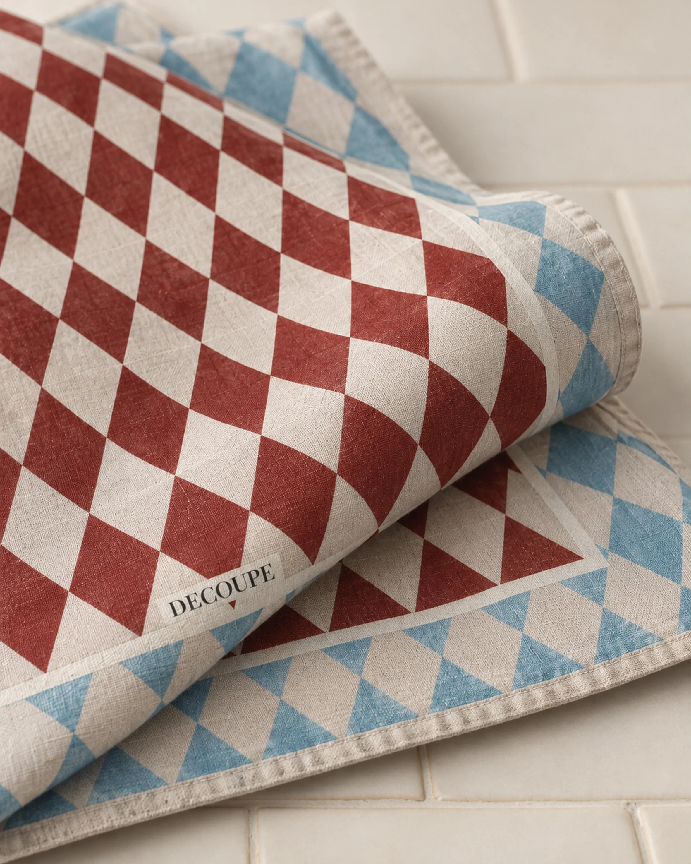 burgundy and blue diamond tea towel folded.jpg
