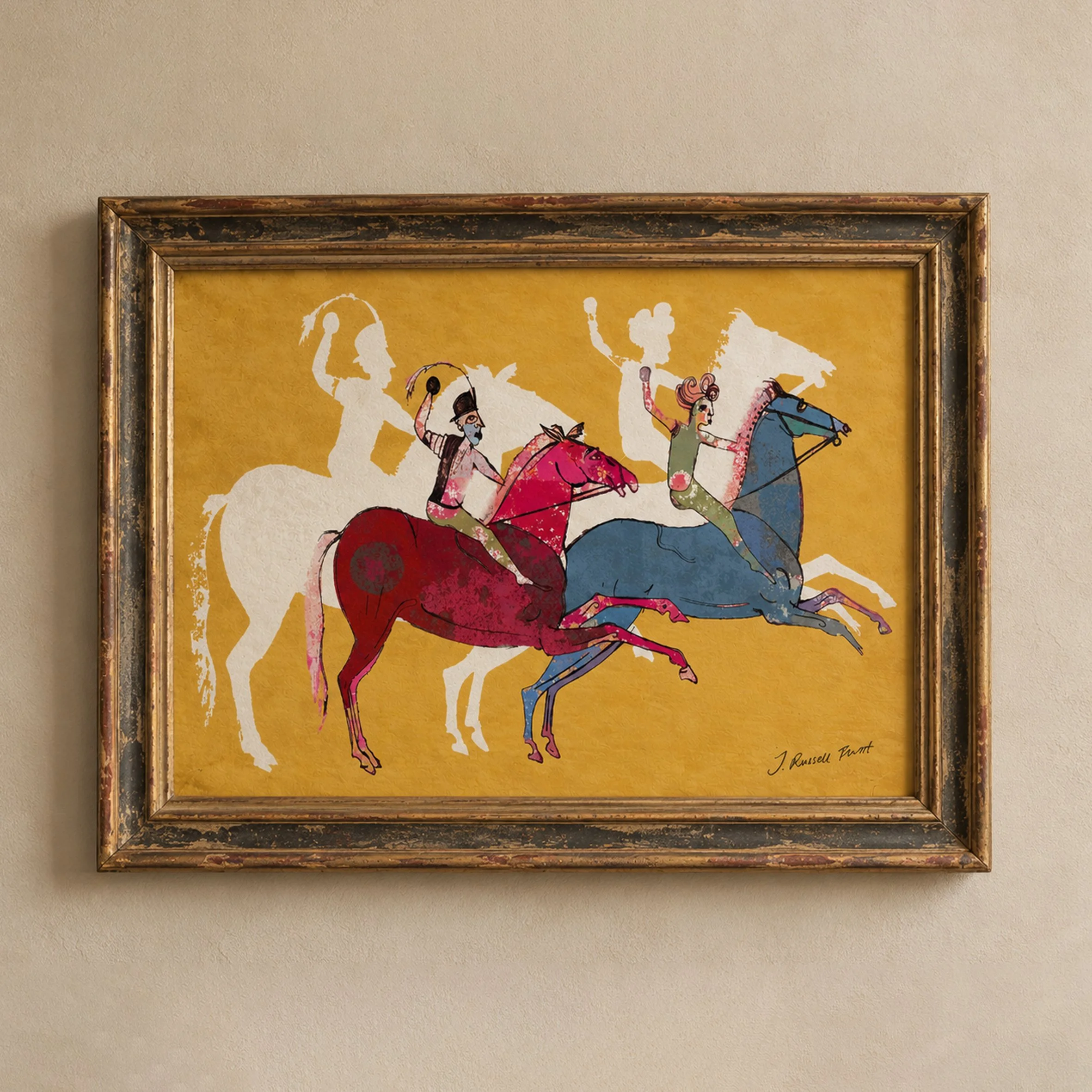 "The Galloping Horses" Signed Art Print