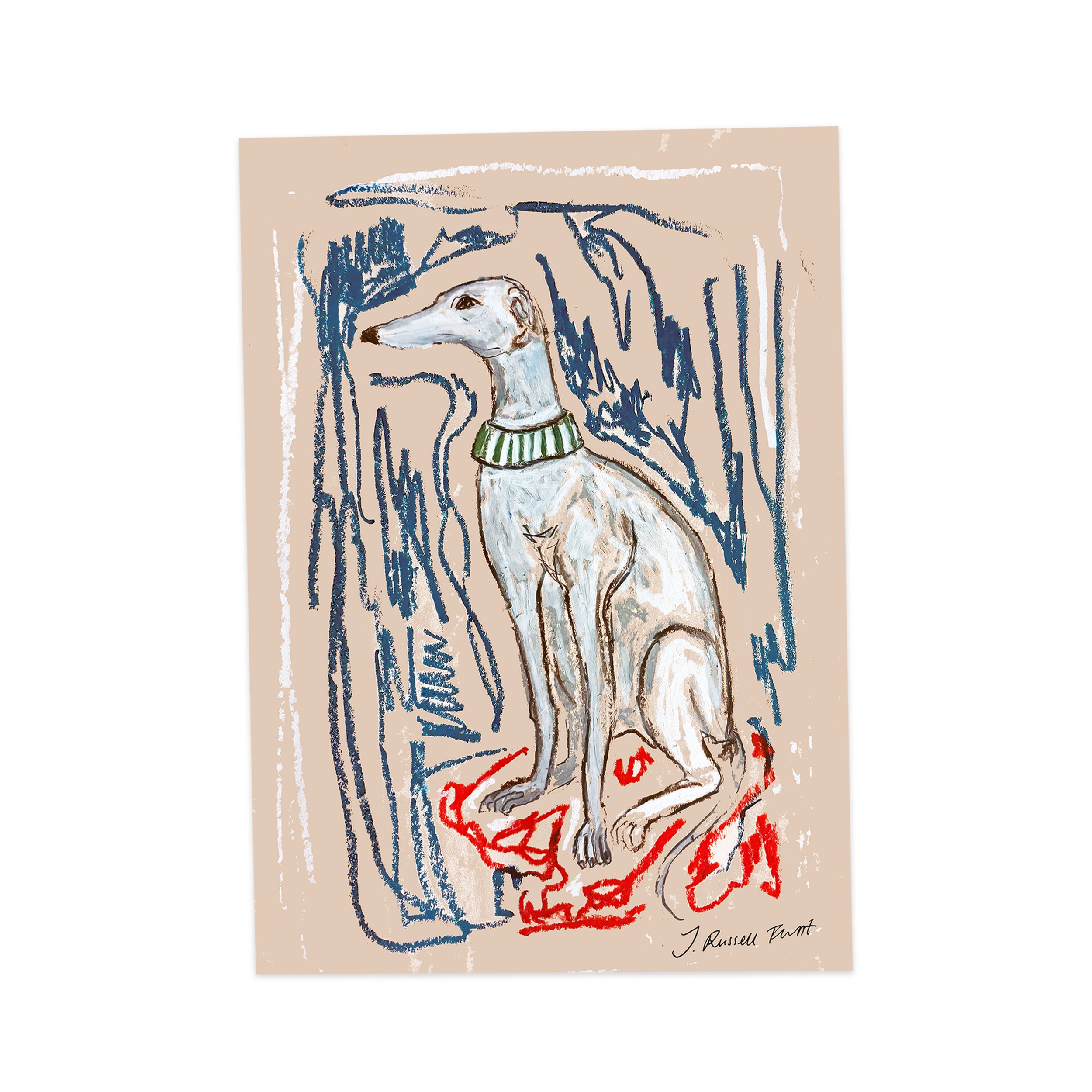 "A Whippet Dog" Fine Art Print. Signed, Limited Edition