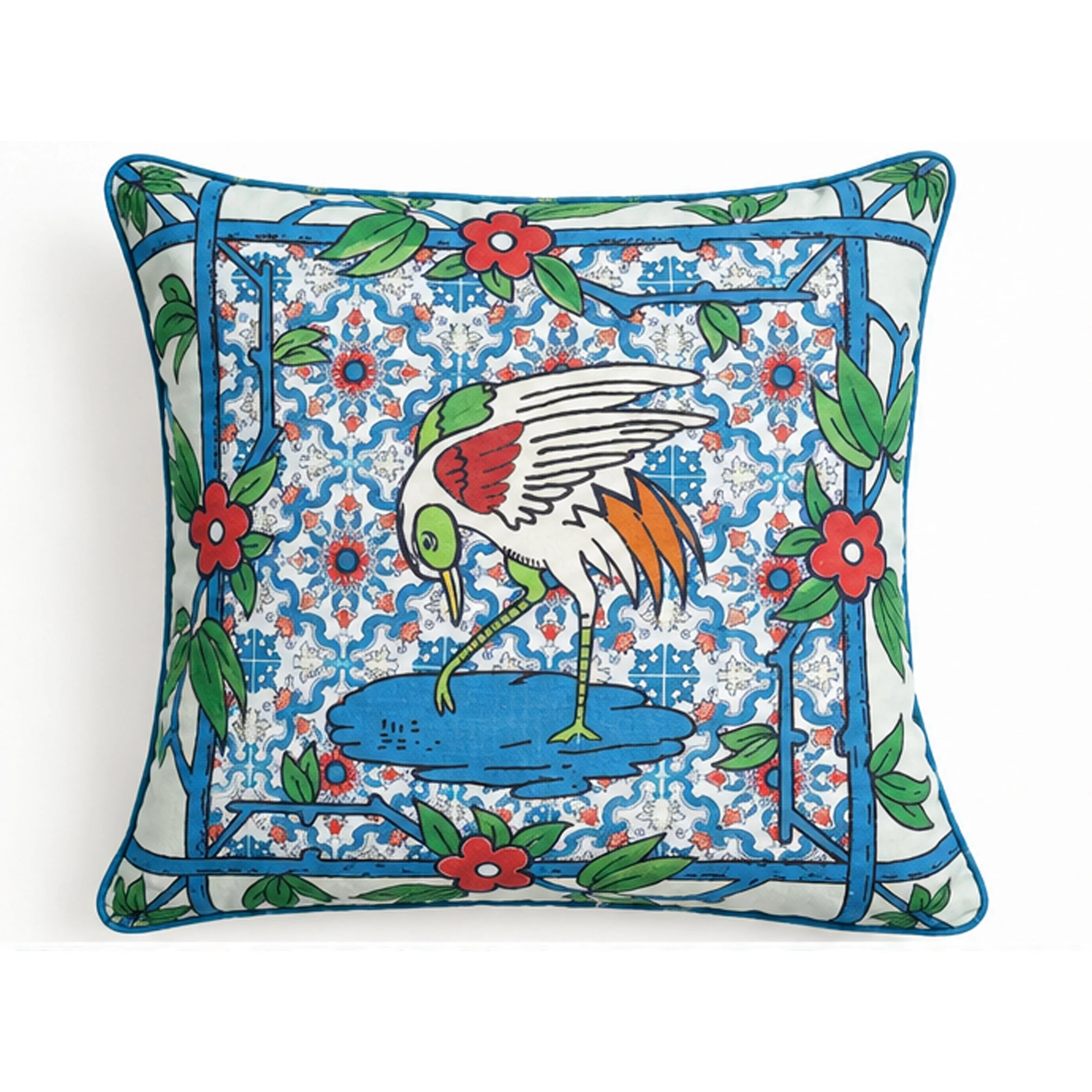 Japanese Bird Large Cushion Cover