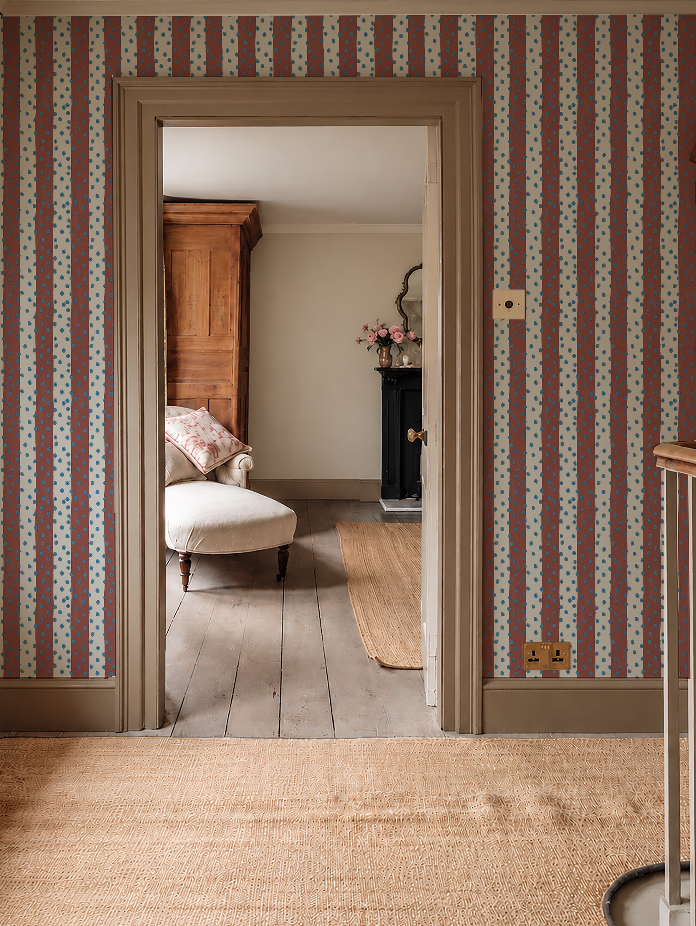 spot stripe wallpaper on wall.jpg