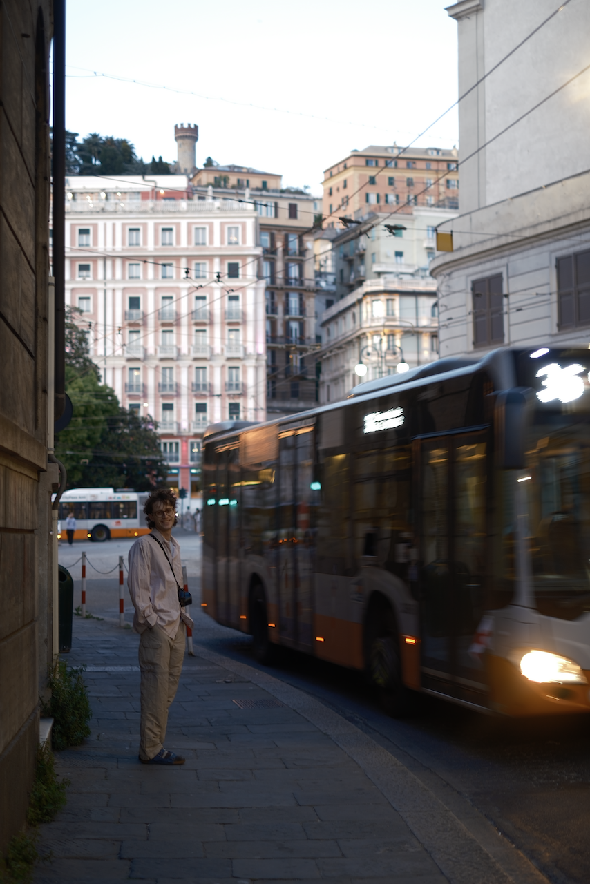 pietro and a Mercedes Citaro bus in genova