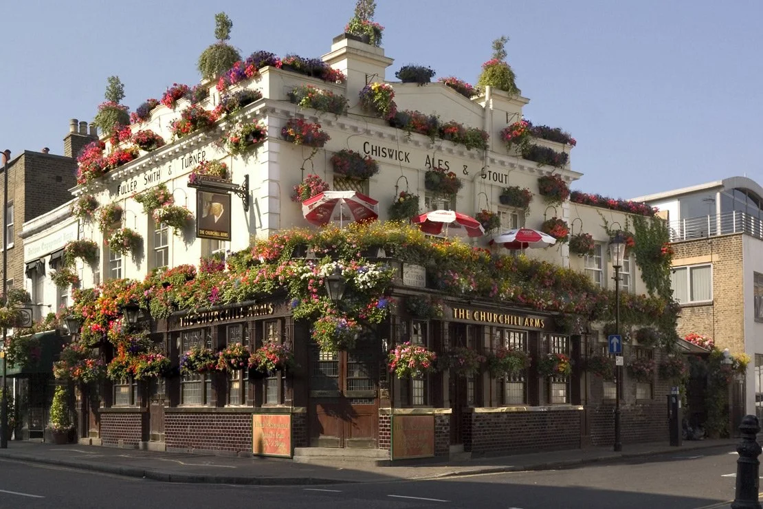 The popular Churchill Arms Pub in London