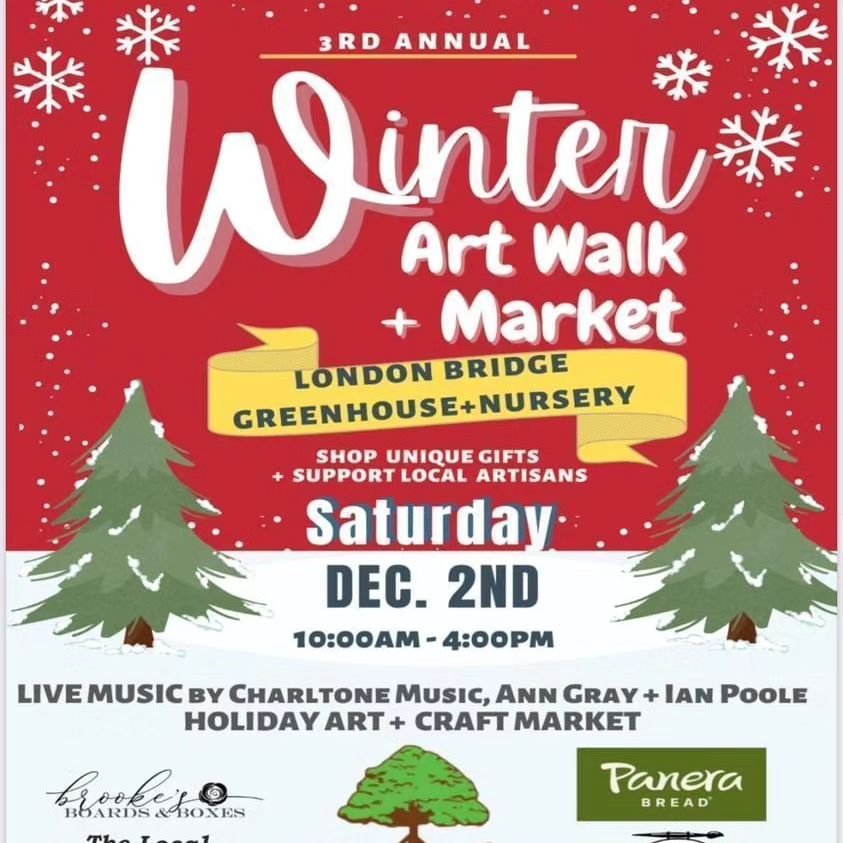 We are very excited to be a part of the @craftedva Winter Art Walk &amp; Market at the @londonbridgegreenhousesnursery this Saturday, December 2nd, from 10am-4pm! We'll have our propagation stations for the plant babies you'll be bringing home. And, 