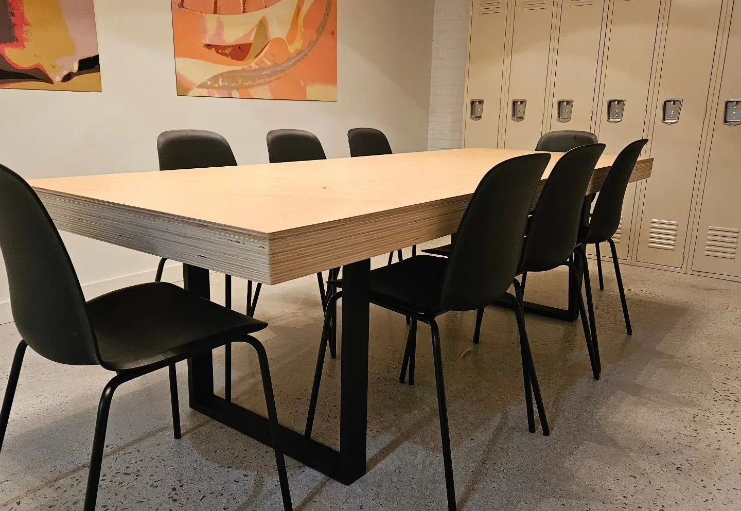Conference table and ash floating shelves for our friends over at @integrativetherapy.co thank you for letting us work with your space. If you're seeking any type of physical therapy, make sure to give them a visit. Shoot us a DM or an email if you n