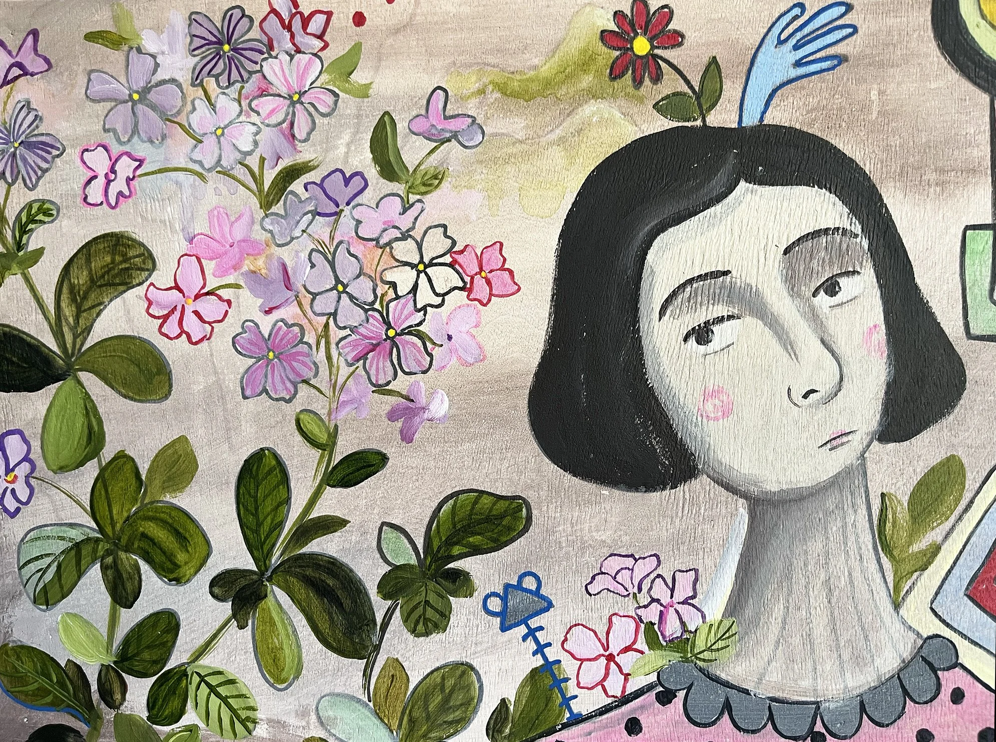 spaced out girl acrylic on wood.jpg