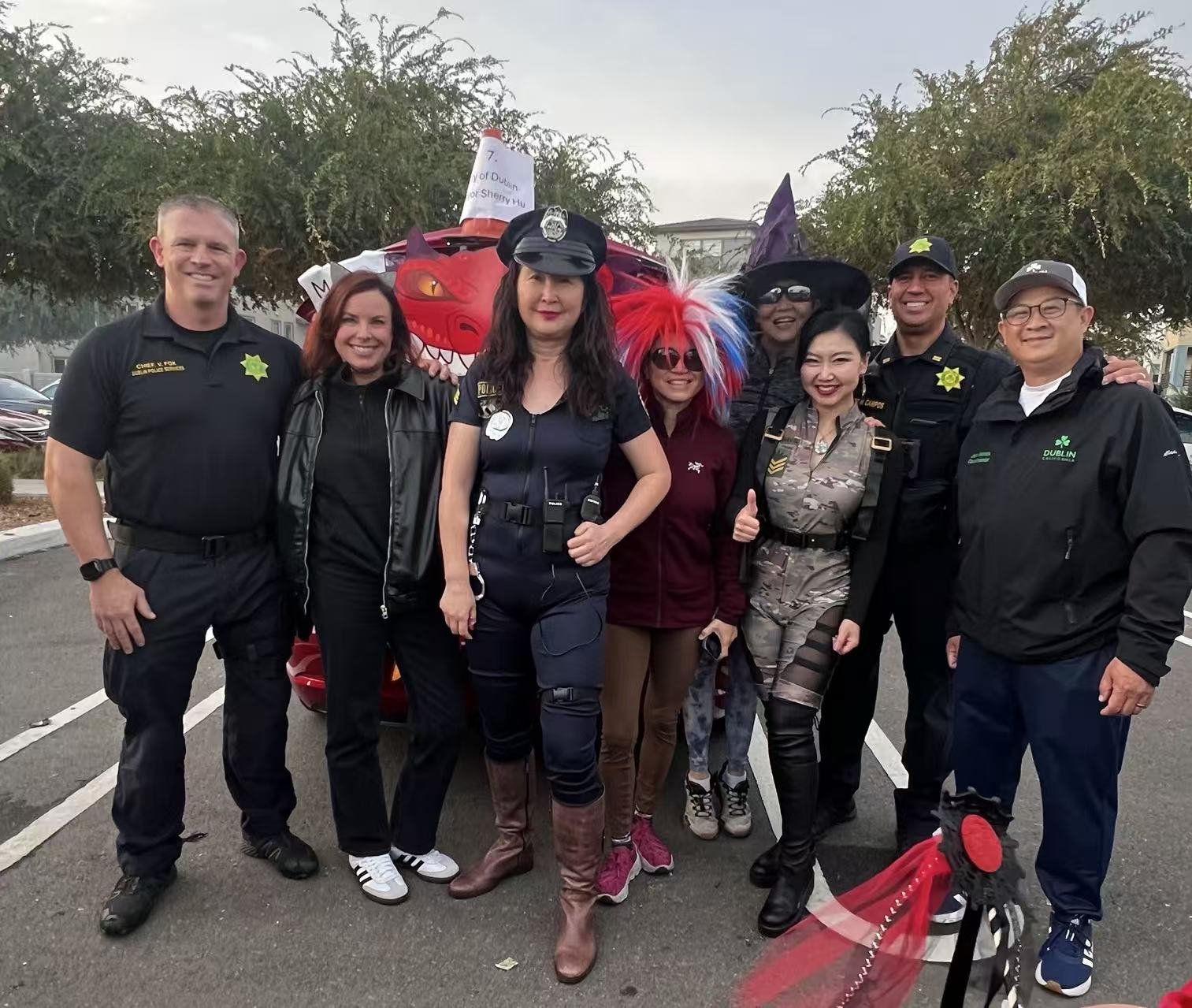 Handing out Halloween candy with Dublin police and friends 2025.11