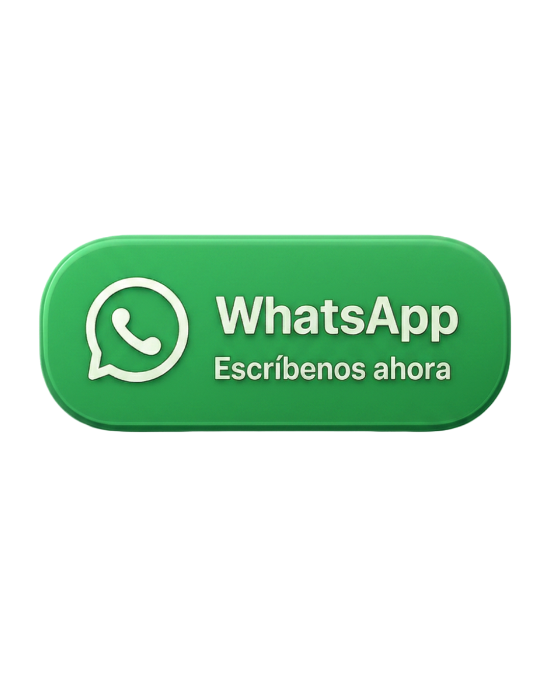 Green rounded call-to-action button for WhatsApp with the WhatsApp logo and the text 'Escríbenos ahora'.
