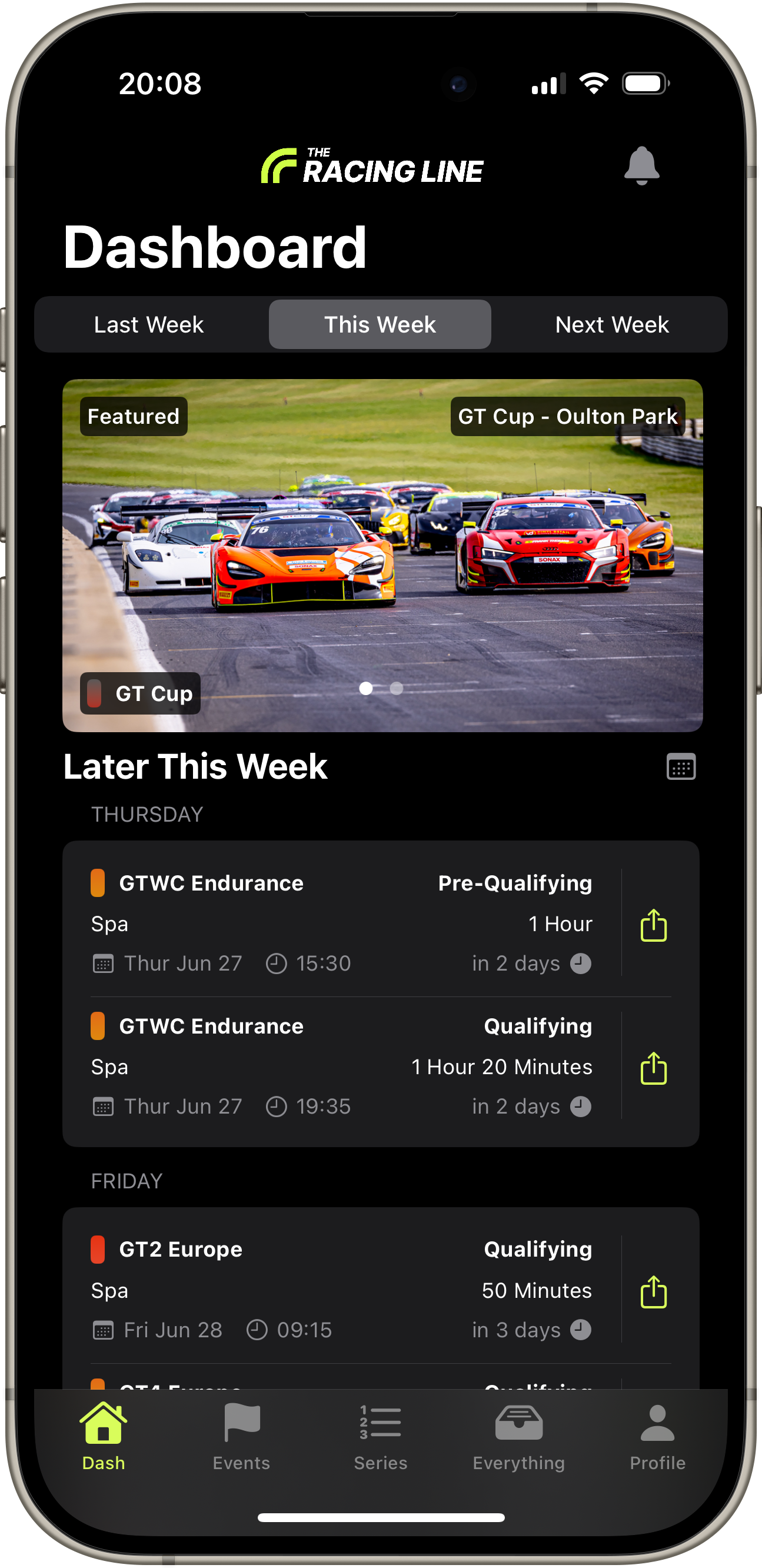 The Racing Line | Your Personalised Motorsport Calendar