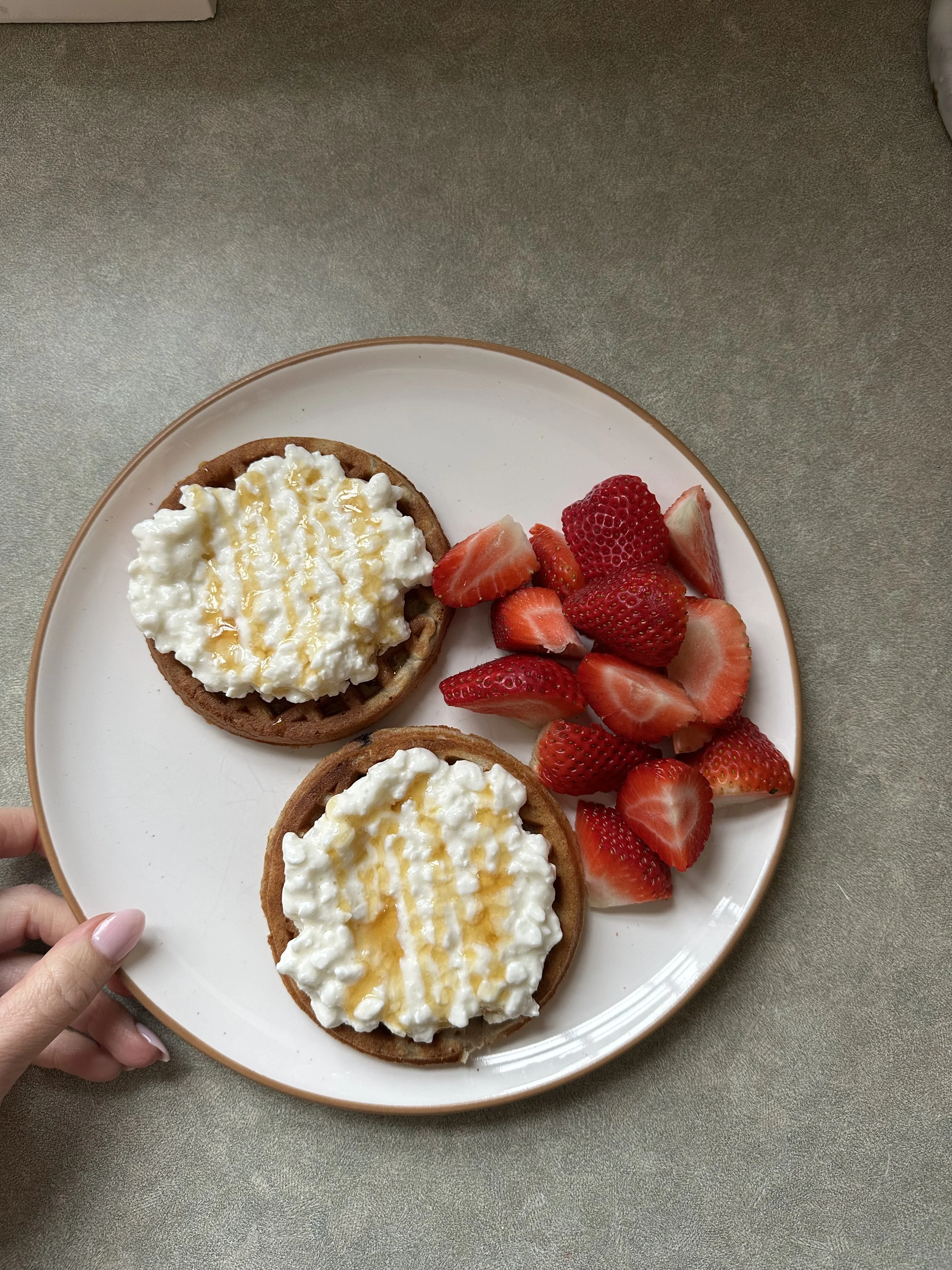 Waffle + Honey Cottage Cheese 