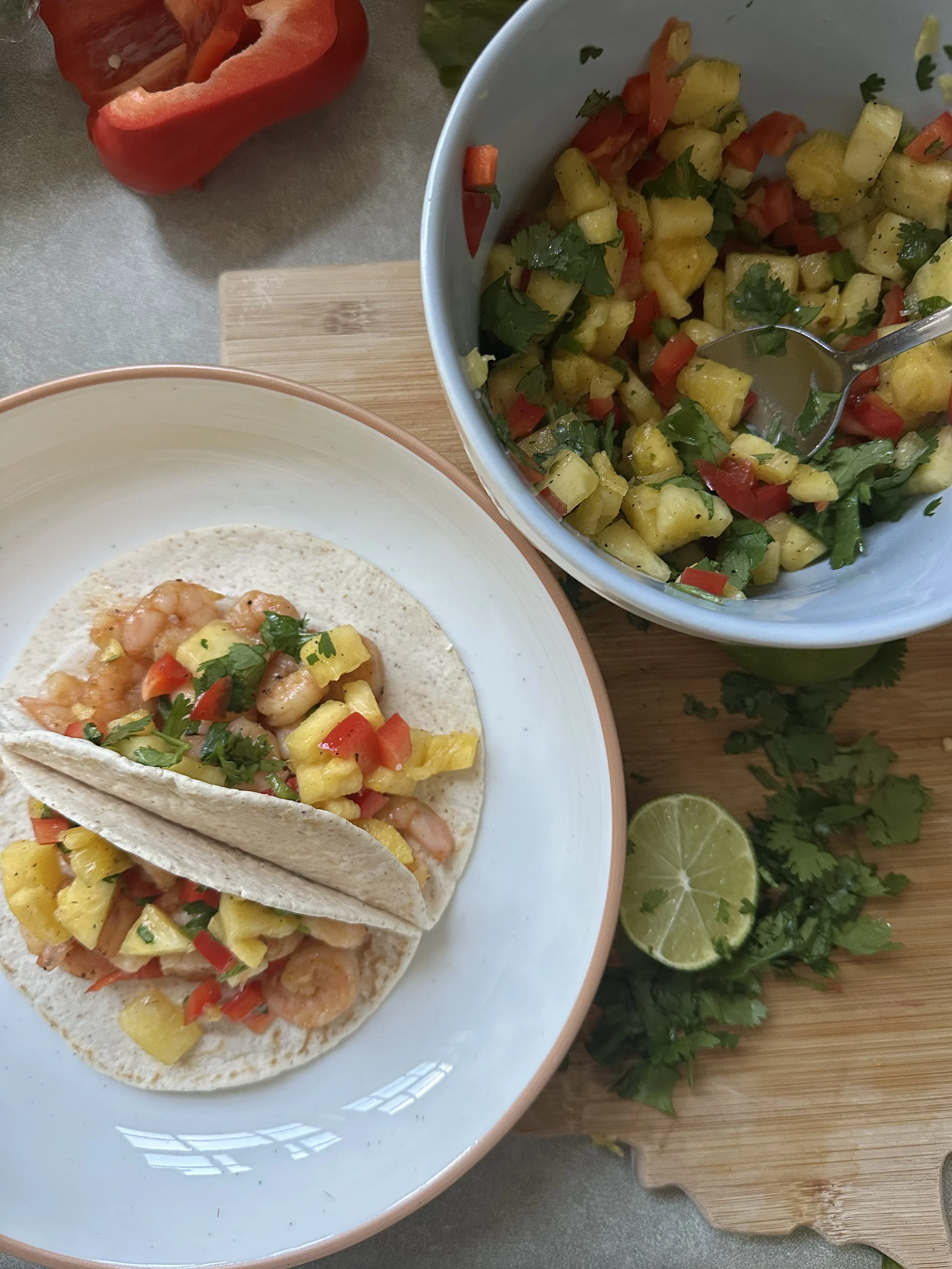 Shrimp Tacos with Pineapple Salsa