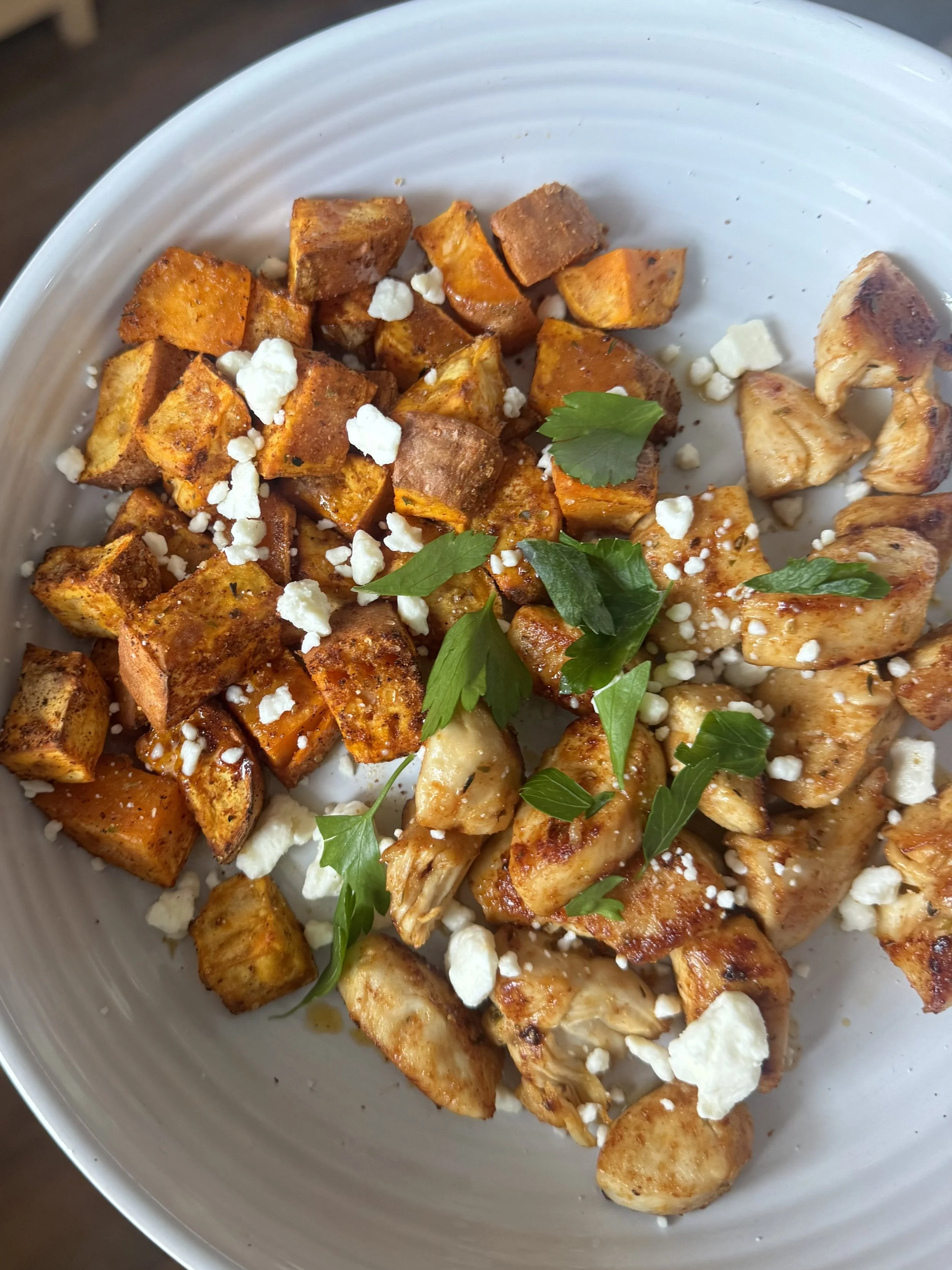 Hot Honey Chicken and Sweet Potato Sheet Pan 